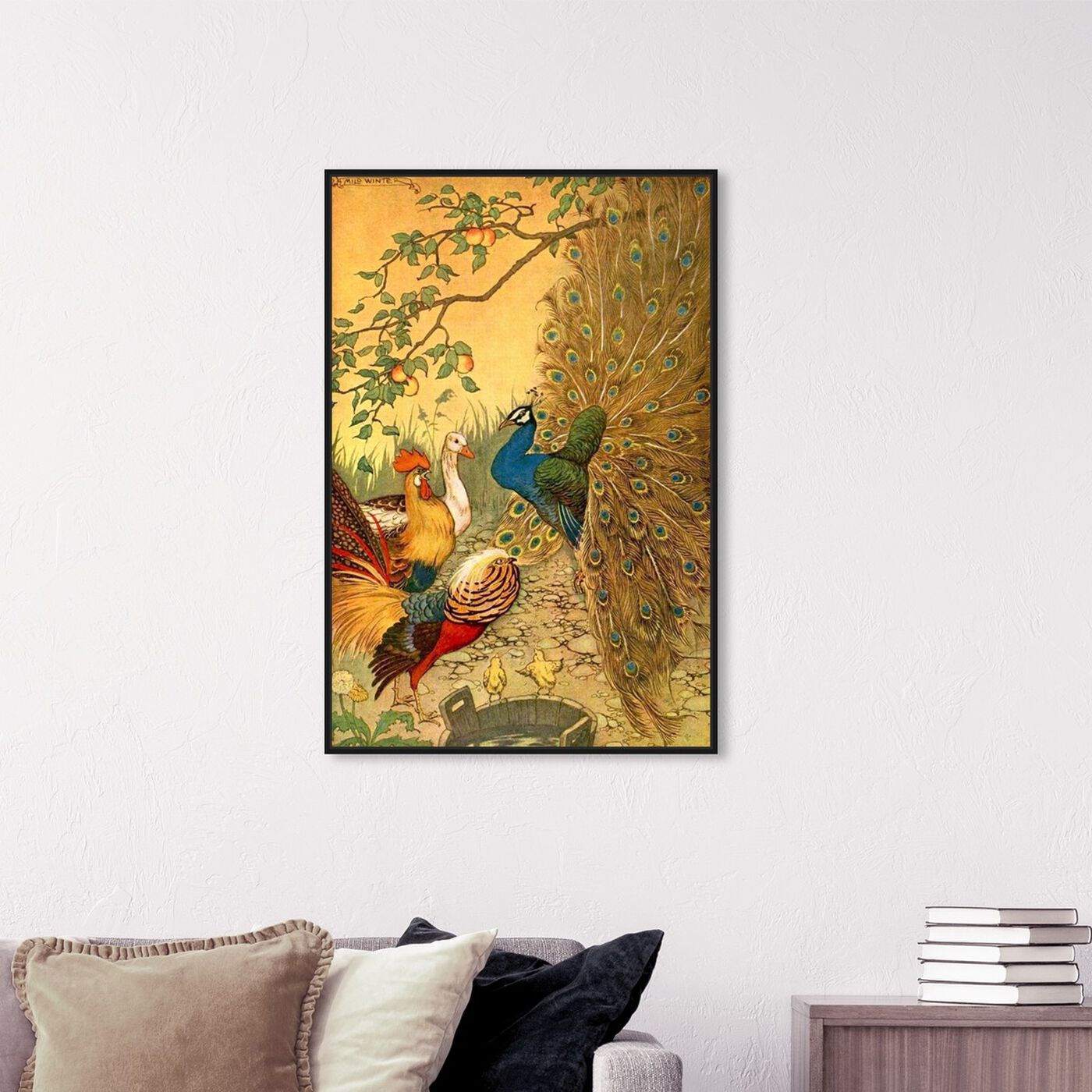 Hanging view of The Peacock featuring animals and birds art.