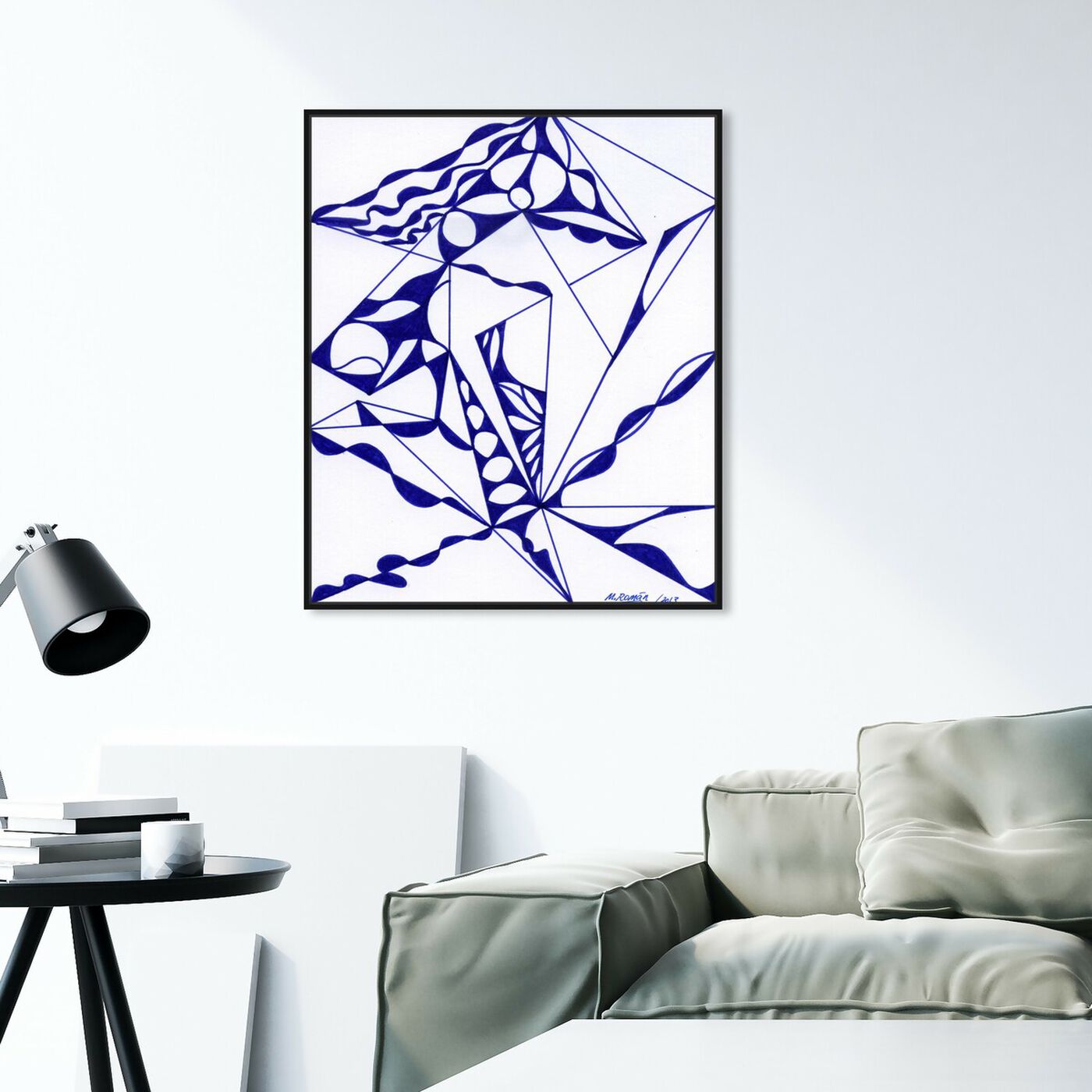 Hanging view of Blue Quartz featuring abstract and shapes art.