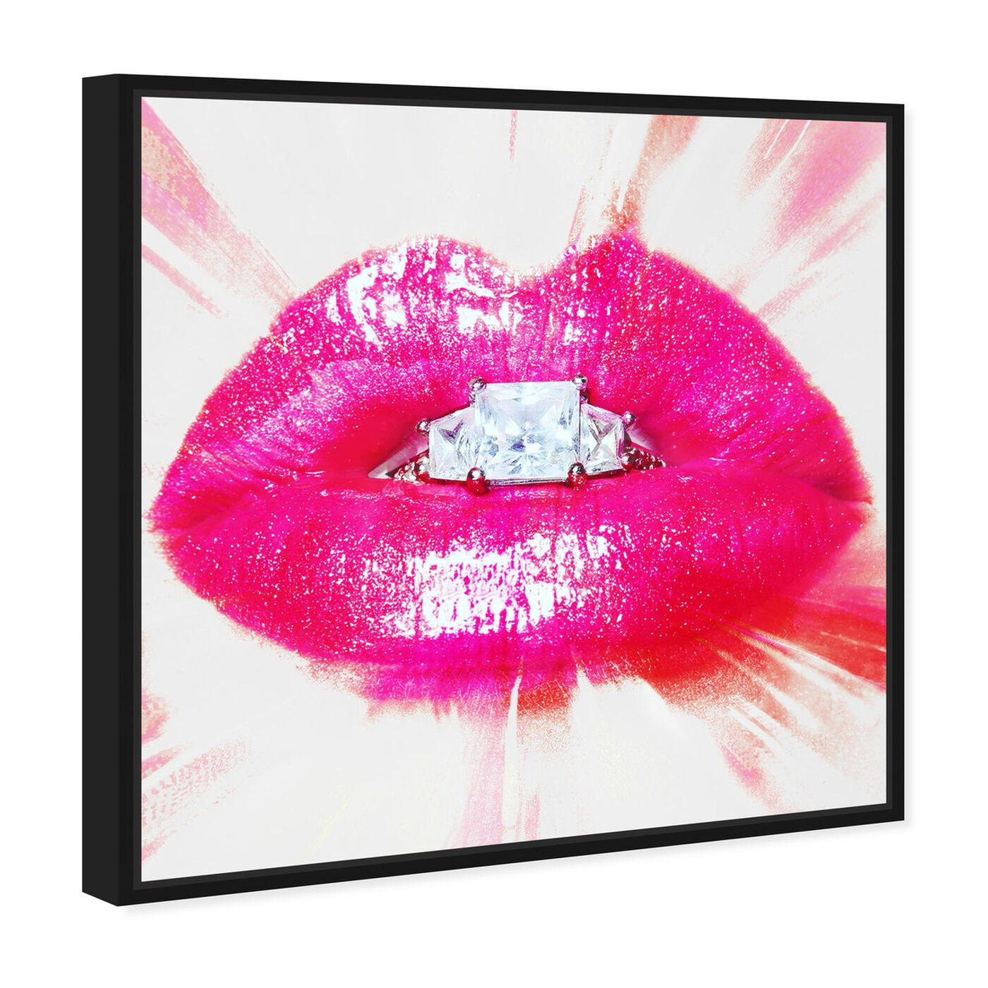 Angled view of Diamonds and Kisses  featuring fashion and glam and lips art.