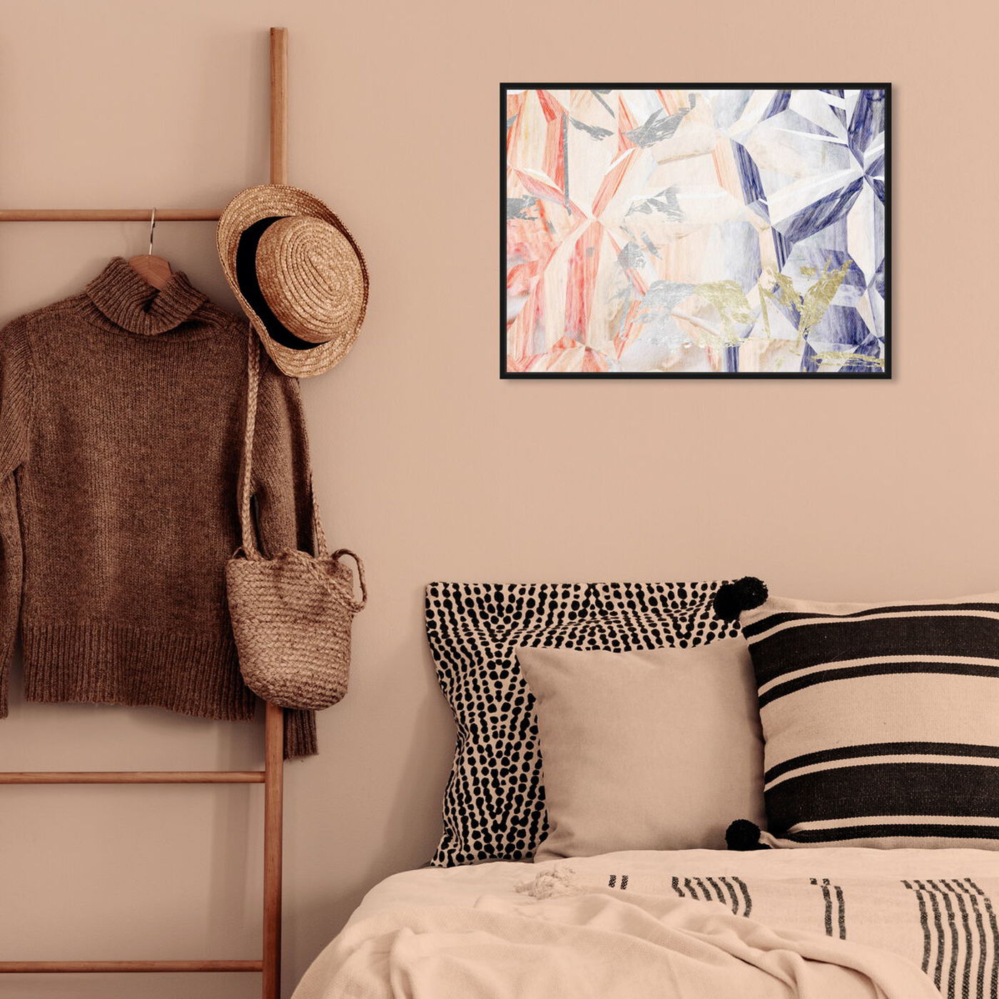 Hanging view of Modernist Kind of Love featuring abstract and crystals art.