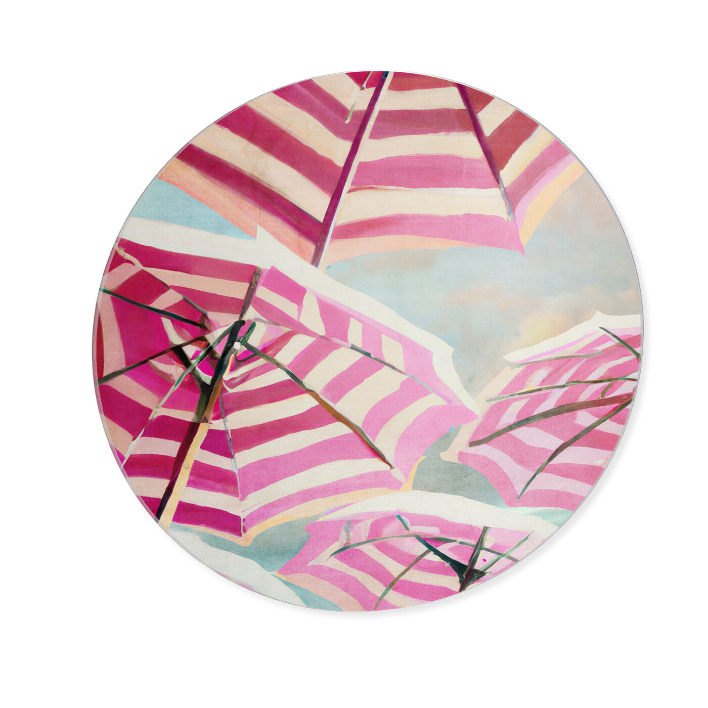 Playa Parasols - Round Acrylic Art