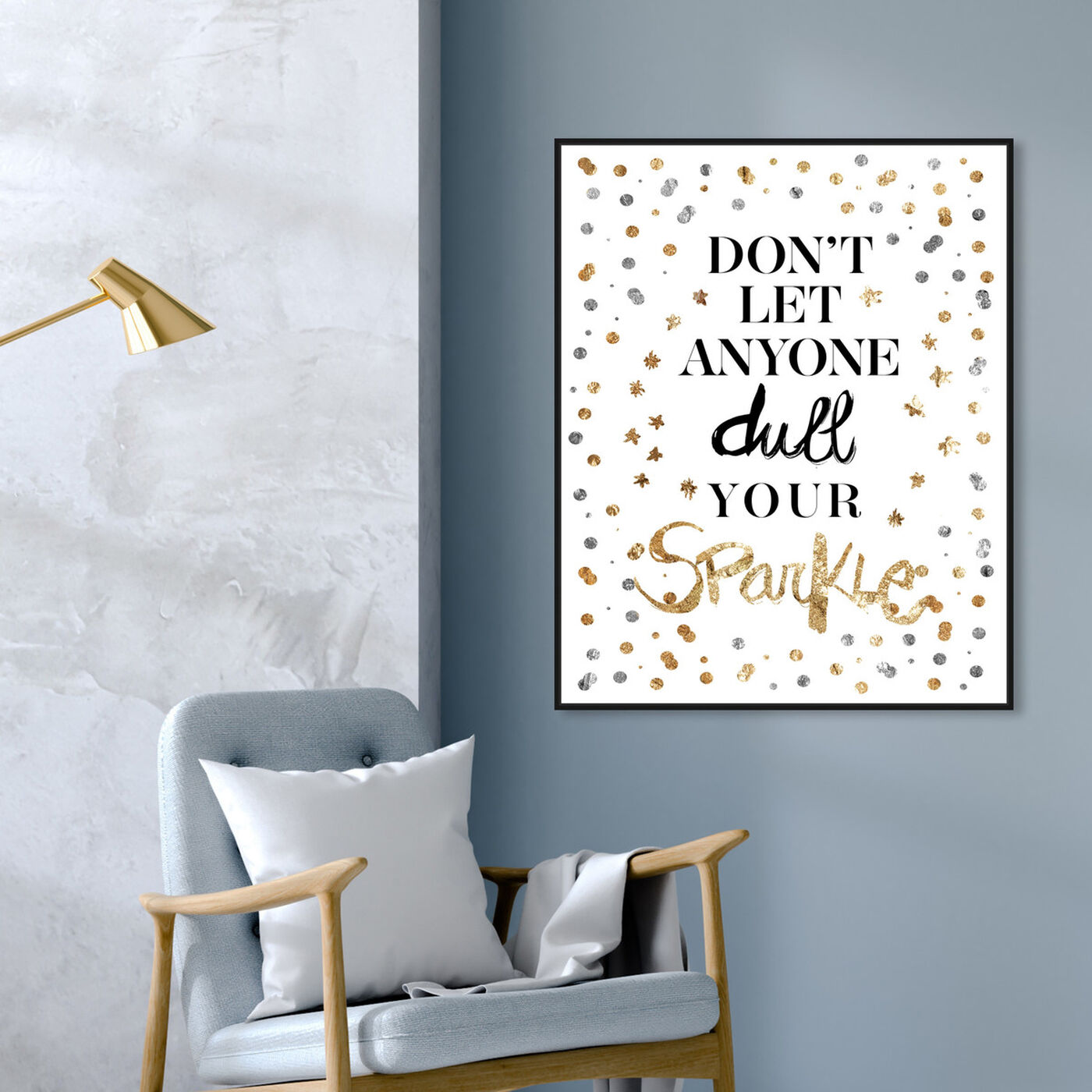 Hanging view of Always Shine Confetti I featuring typography and quotes and inspirational quotes and sayings art.