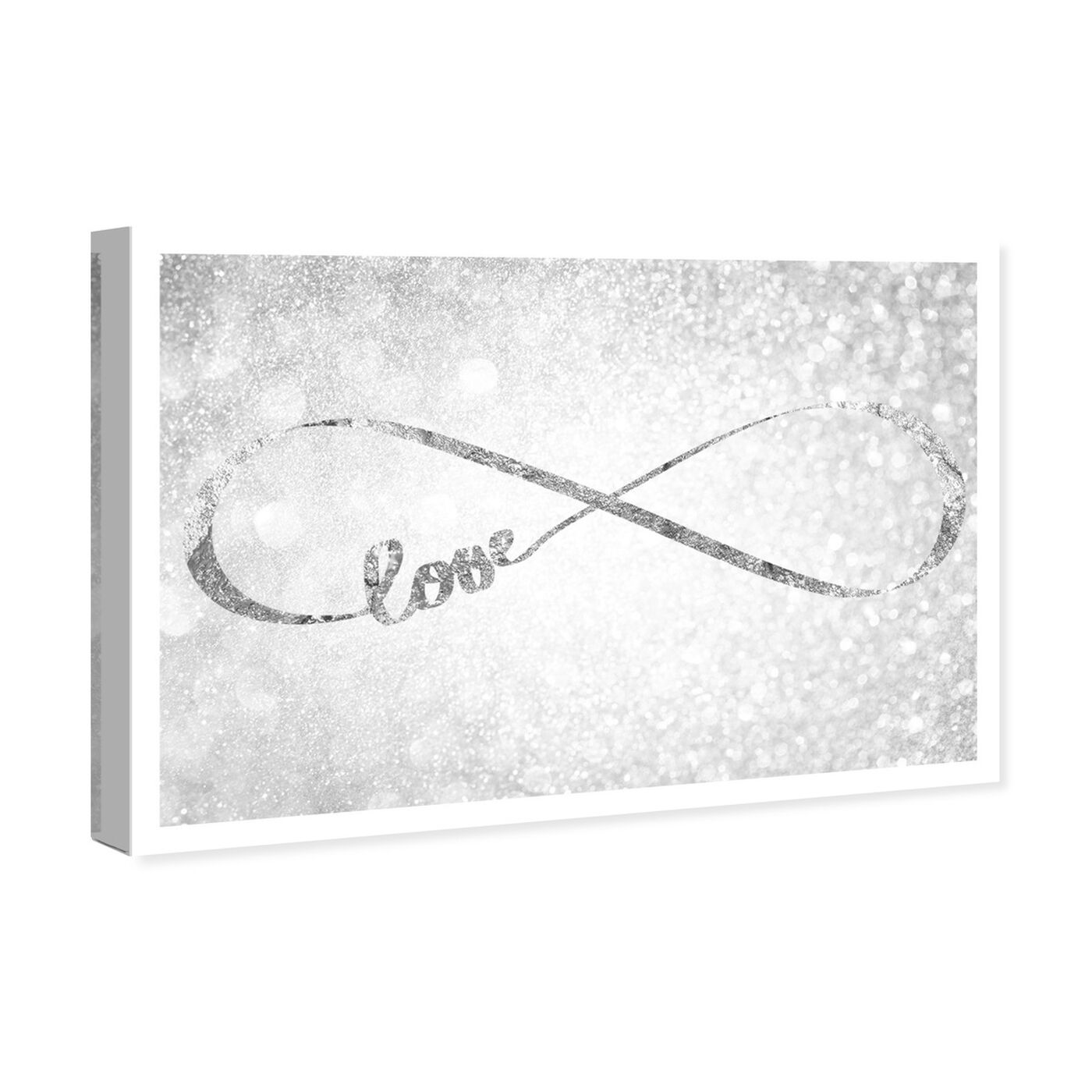 Angled view of Sparkle Love Silver featuring typography and quotes and love quotes and sayings art.
