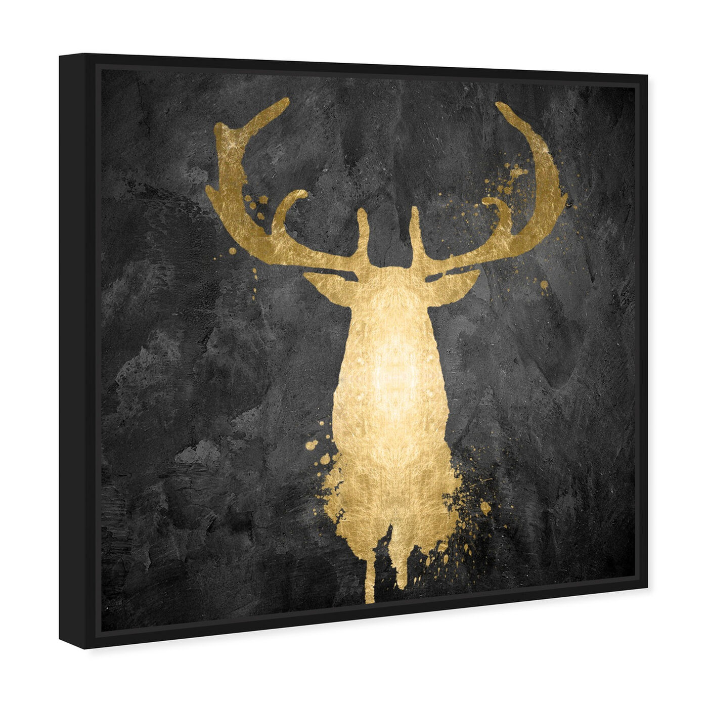 Angled view of Stag Majesty Gold featuring animals and farm animals art.