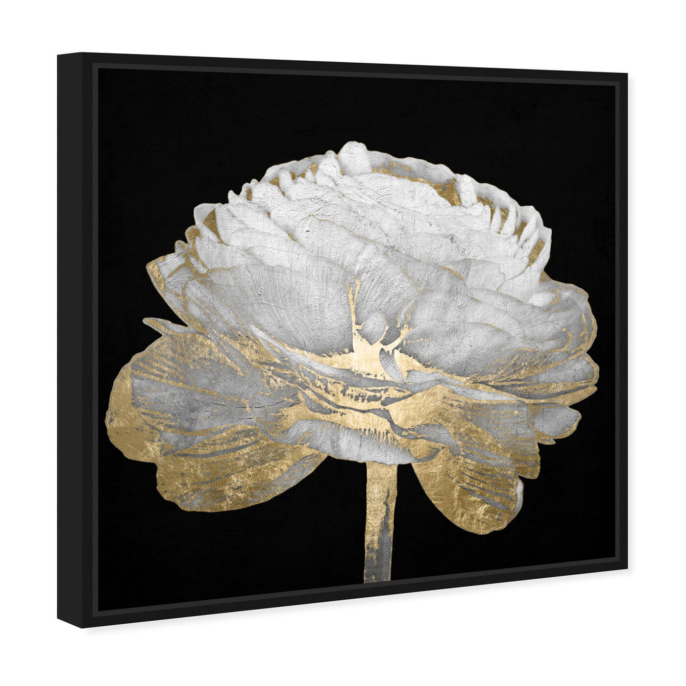 Angled view of Gold and Light Floral II featuring floral and botanical and florals art.