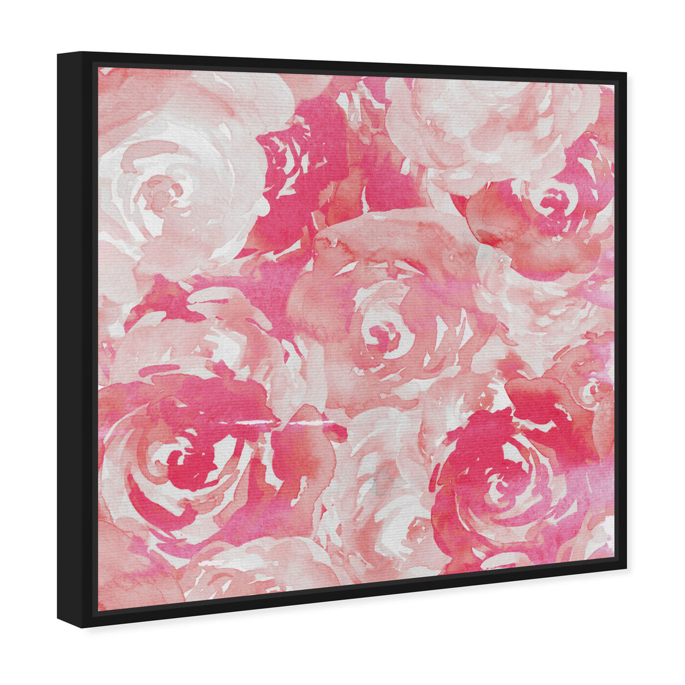 Angled view of Pink Roses featuring floral and botanical and florals art.