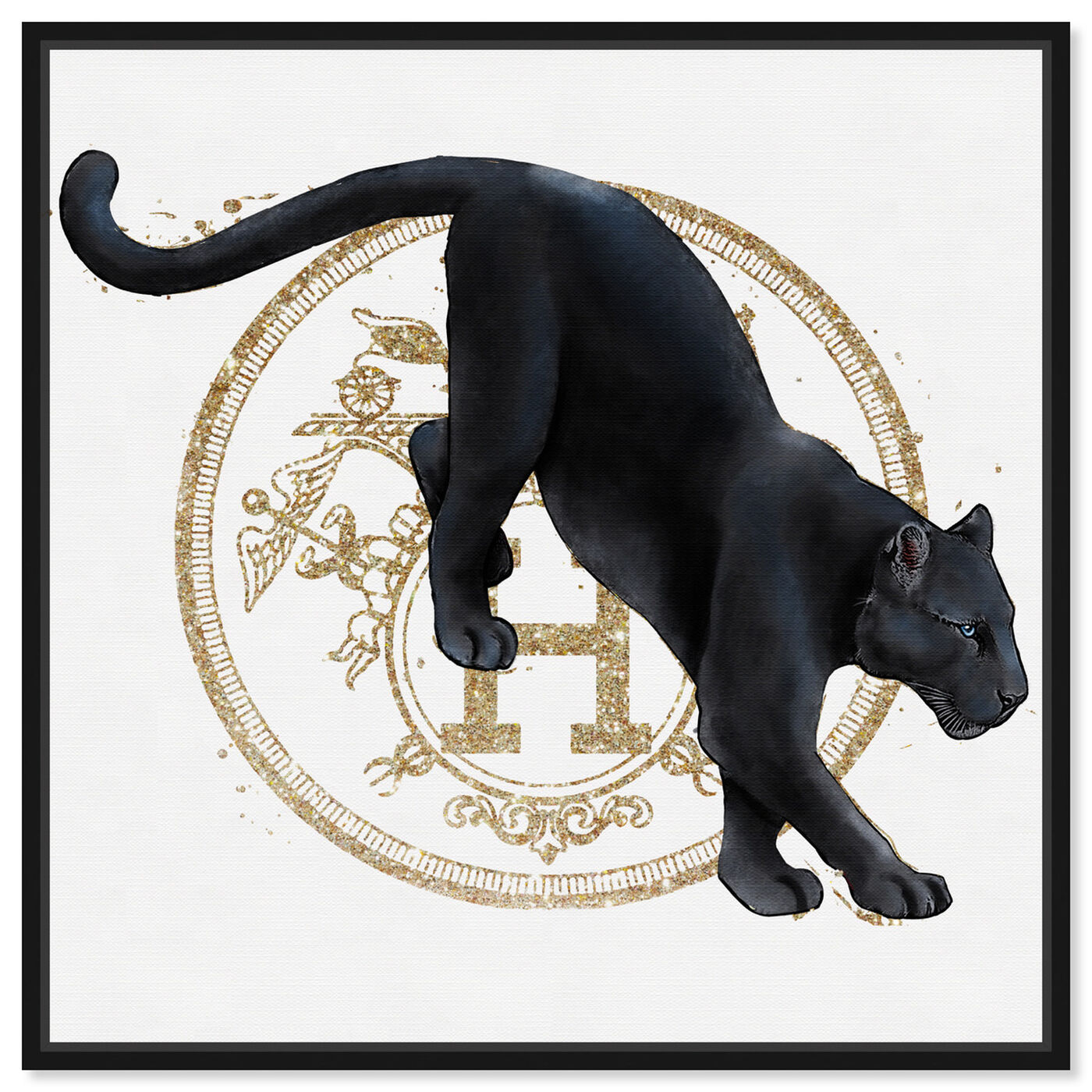 Front view of French Panther Pounce featuring fashion and glam and lifestyle art.