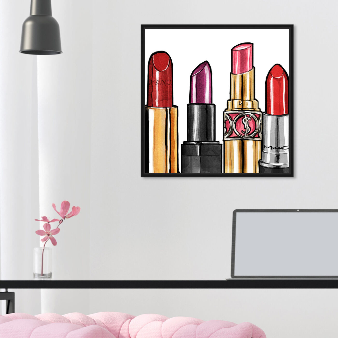 Hanging view of Red Lipstick featuring fashion and glam and makeup art.