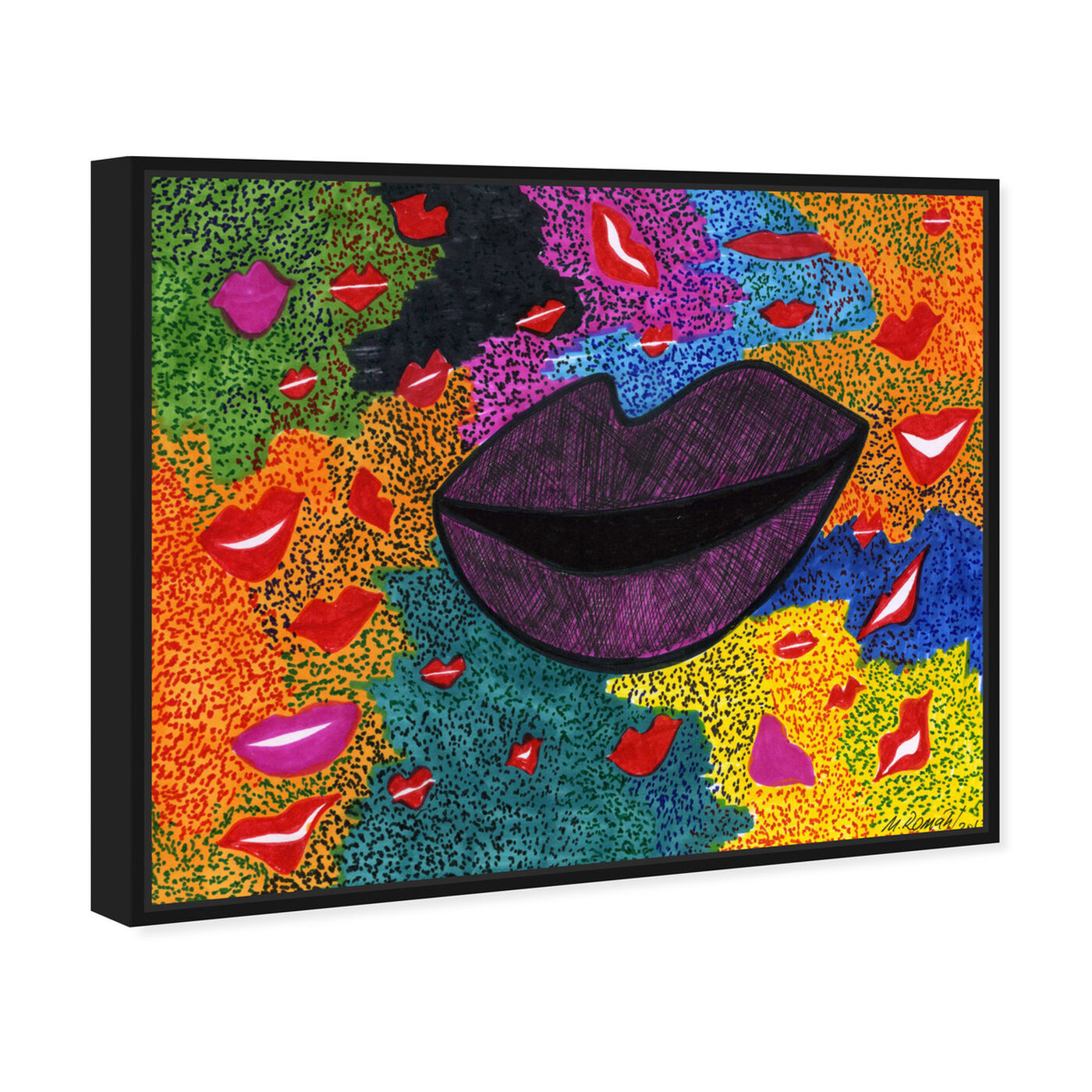 Angled view of Laughter featuring fashion and glam and lips art.