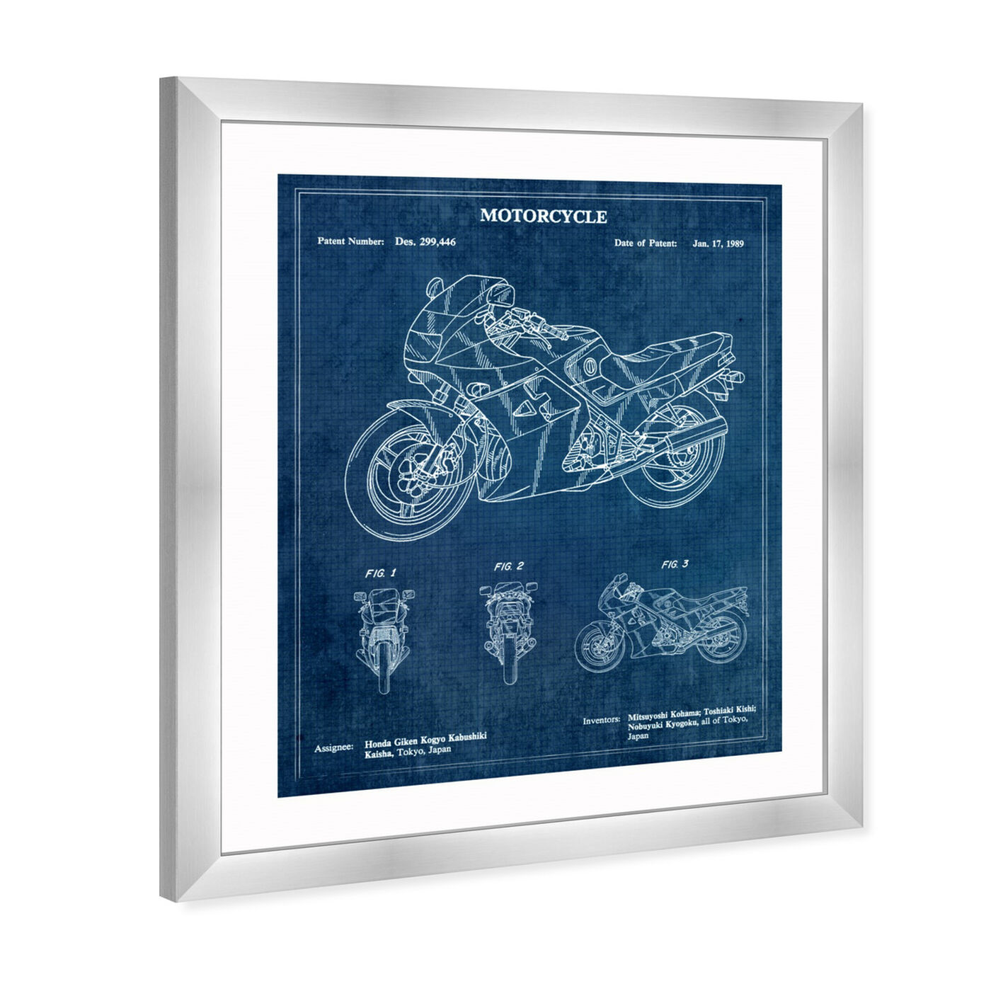 Angled view of Motorcycle 1989 featuring transportation and motorcycles art.