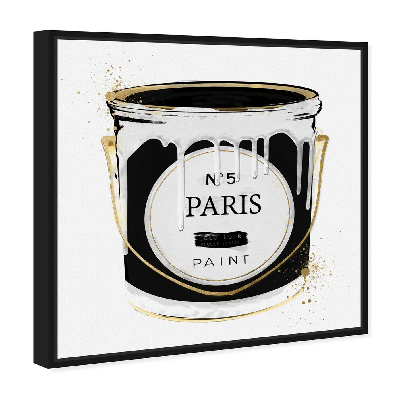 Angled view of Paris Fashion Paint featuring fashion and glam and cans art.