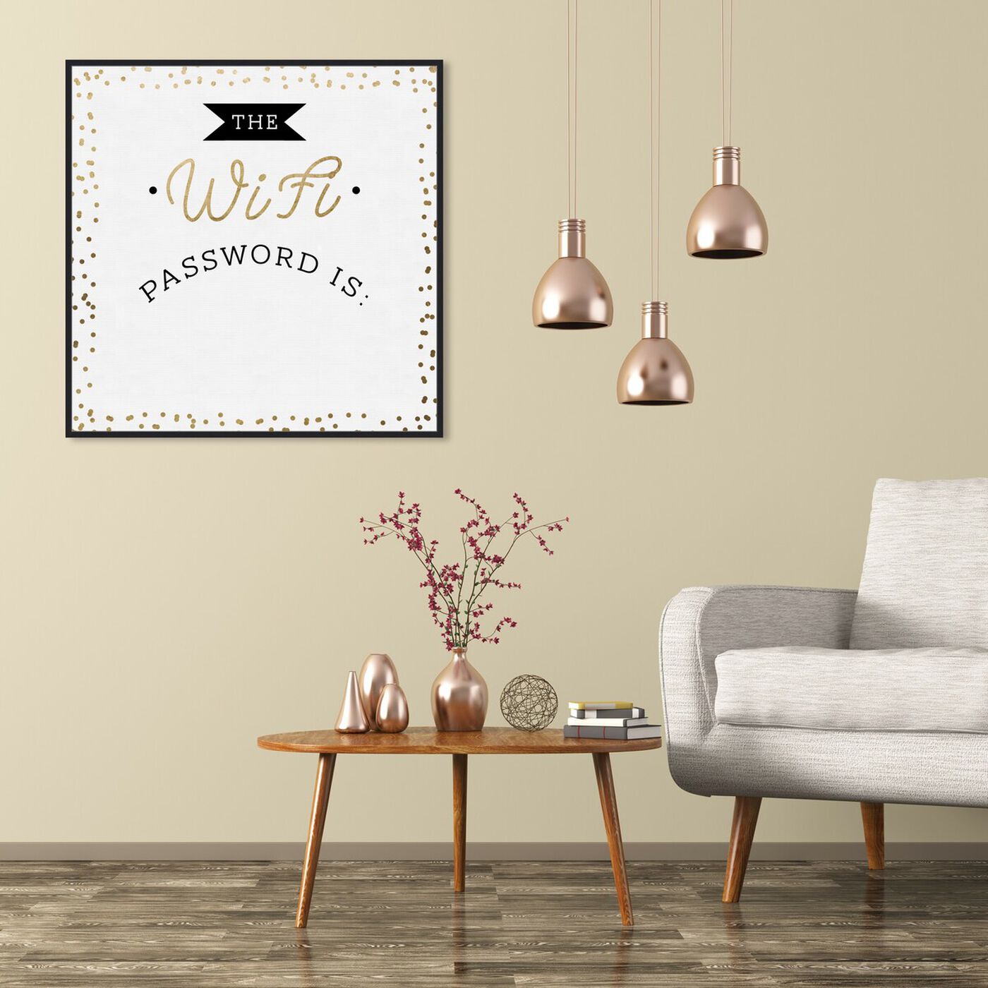 Hanging view of Wifi Confetti Gold featuring typography and quotes and family quotes and sayings art.