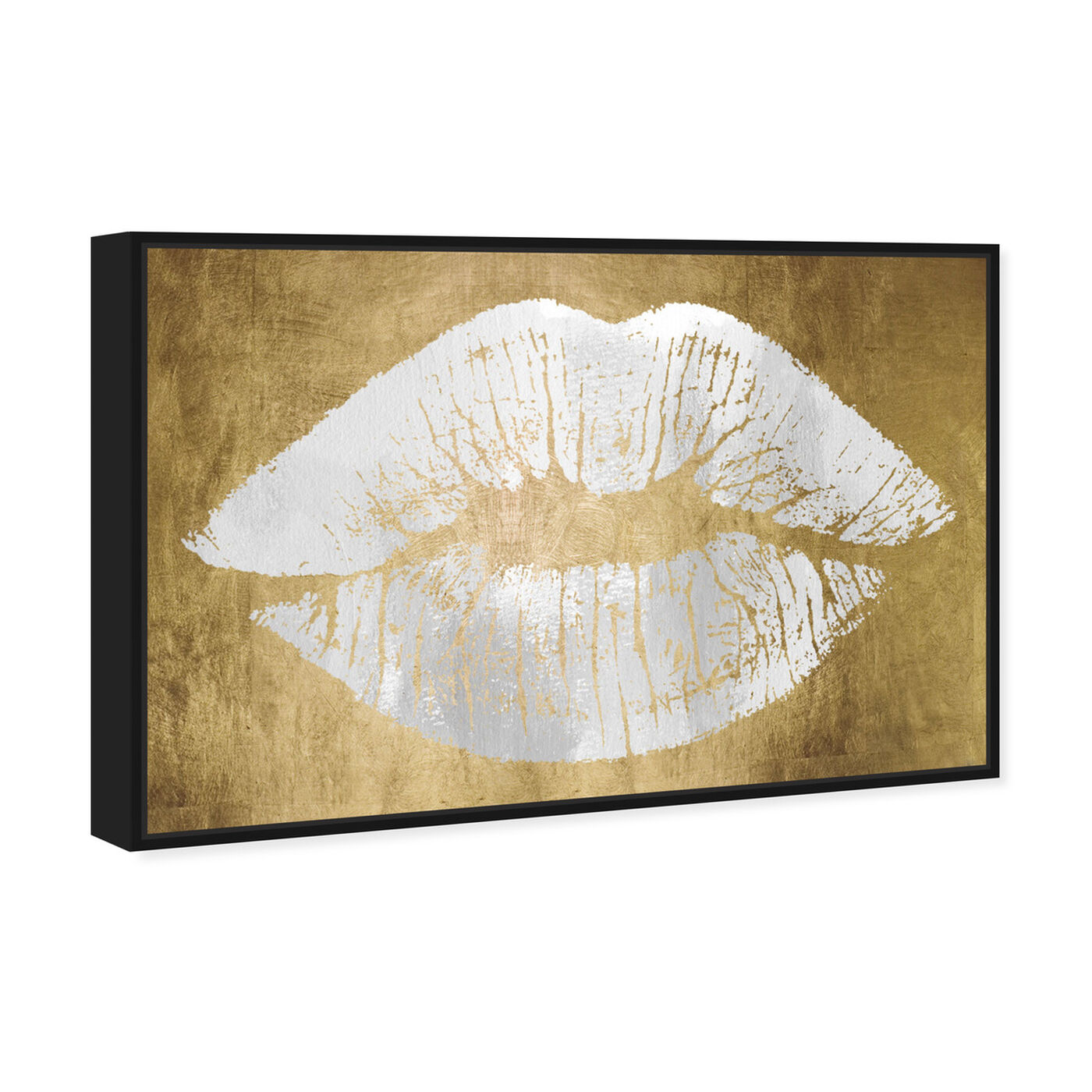Angled view of Solid Kiss Egyptian Gold featuring fashion and glam and lips art.