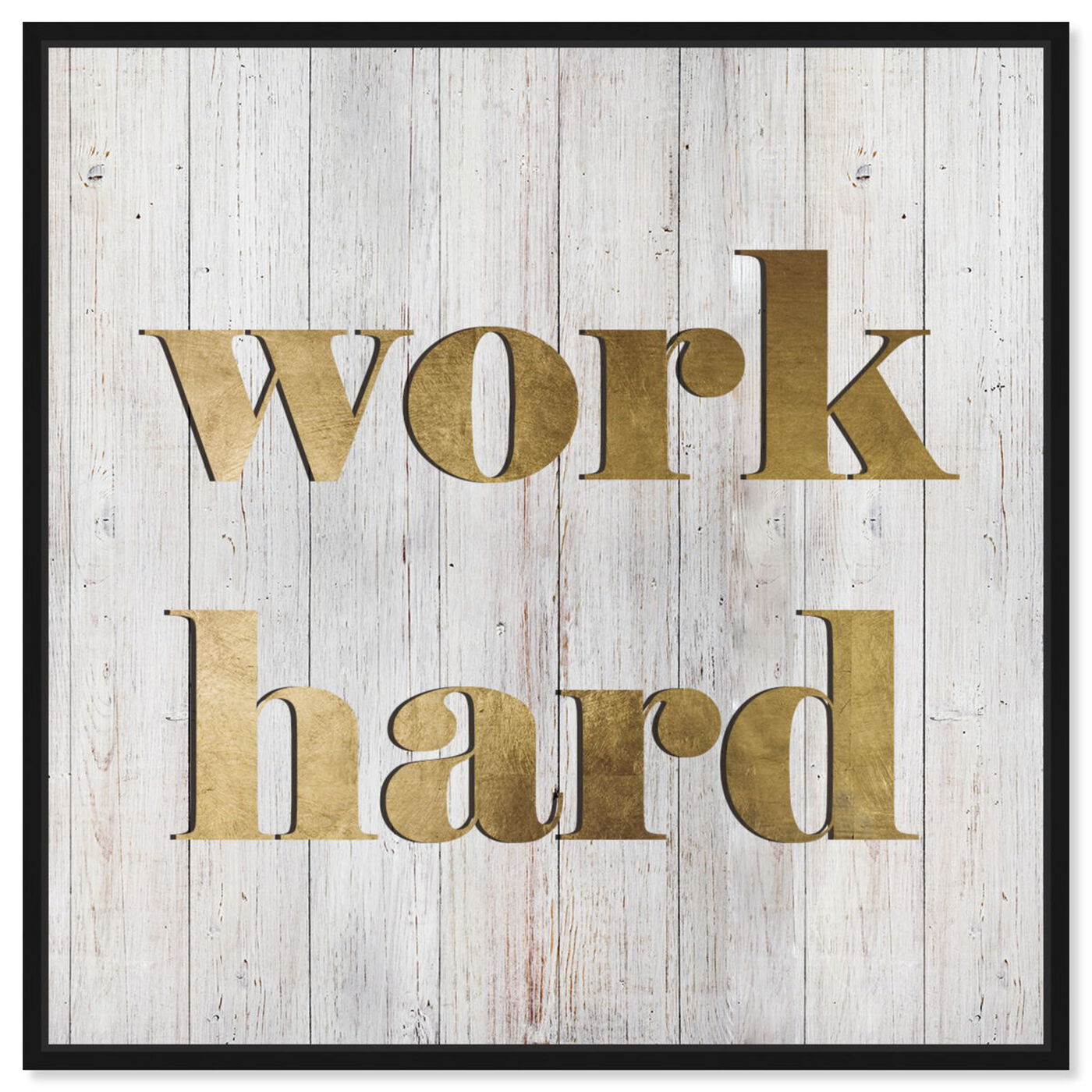Front view of Work Hard featuring typography and quotes and inspirational quotes and sayings art.