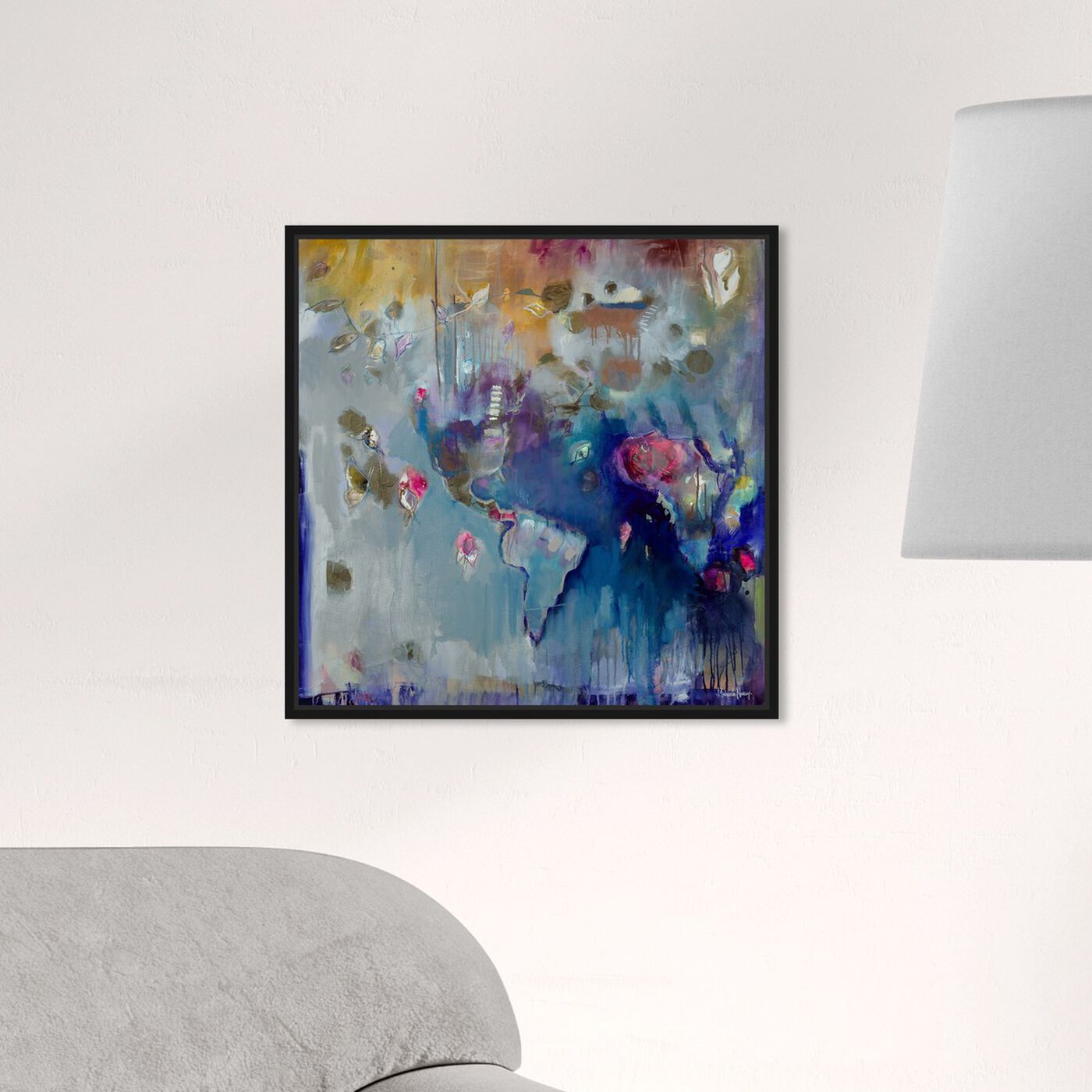 Hanging view of All the Places I Can't Forget by Michaela Nessim Canvas Art featuring abstract and textures art.