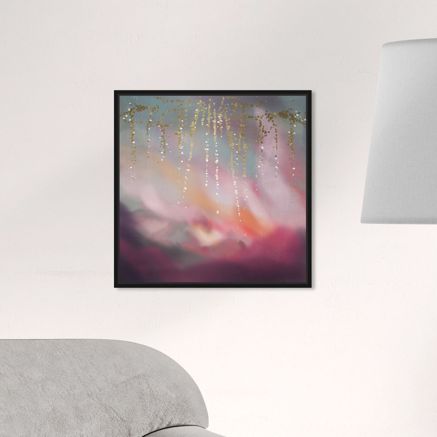Hanging view of Positive Vibes featuring abstract and textures art.