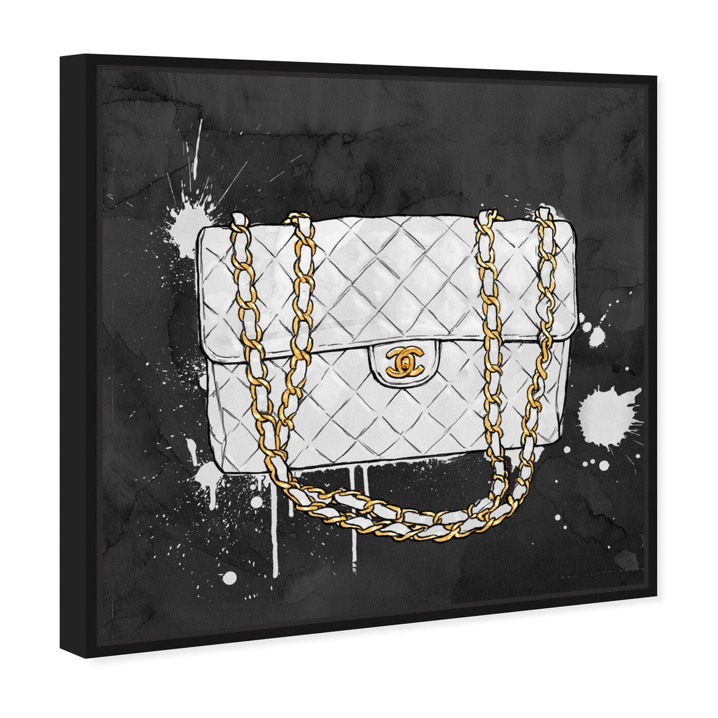 Angled view of Everything But My White Bag featuring fashion and glam and handbags art.