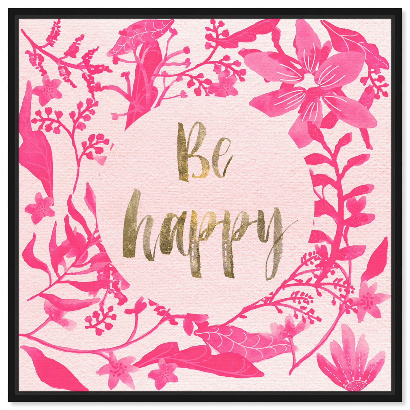 Front view of Pink Happy featuring typography and quotes and inspirational quotes and sayings art.