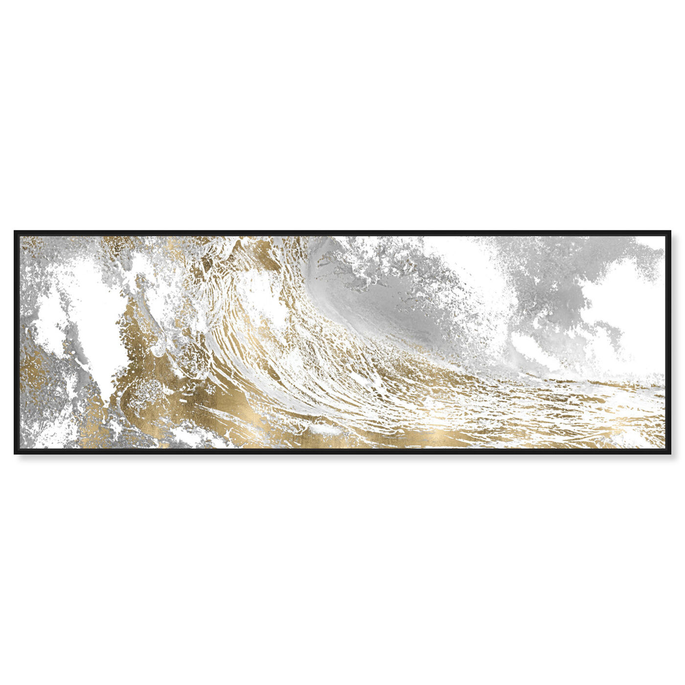 Front view of Wave in a Moment Gold featuring nautical and coastal and coastal landscapes art.
