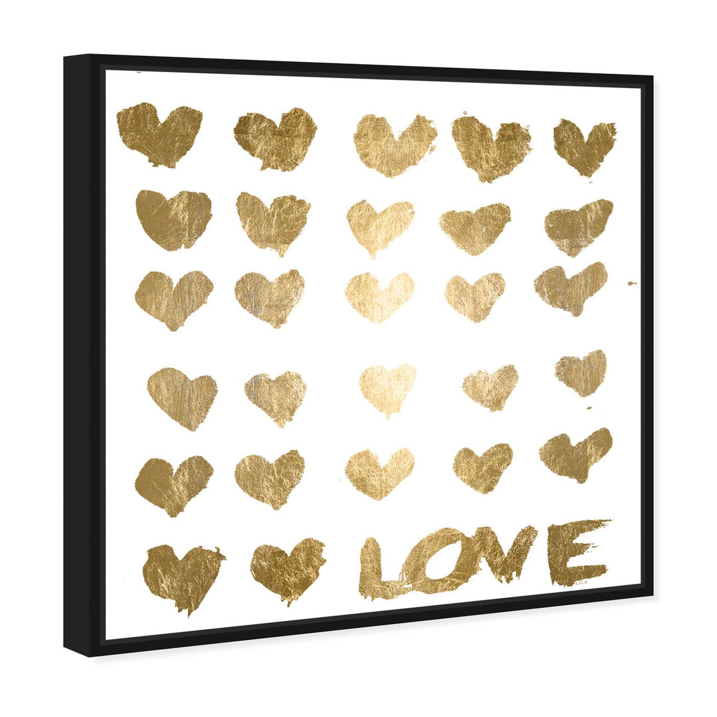 Angled view of In The Papers Gold Gold Foil featuring fashion and glam and hearts art.