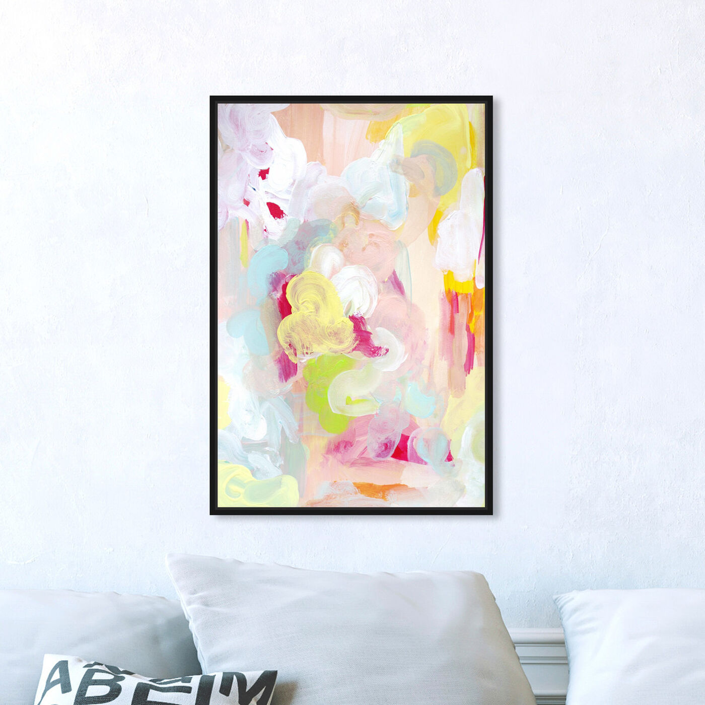 Hanging view of Flowers at Sunset featuring abstract and paint art.