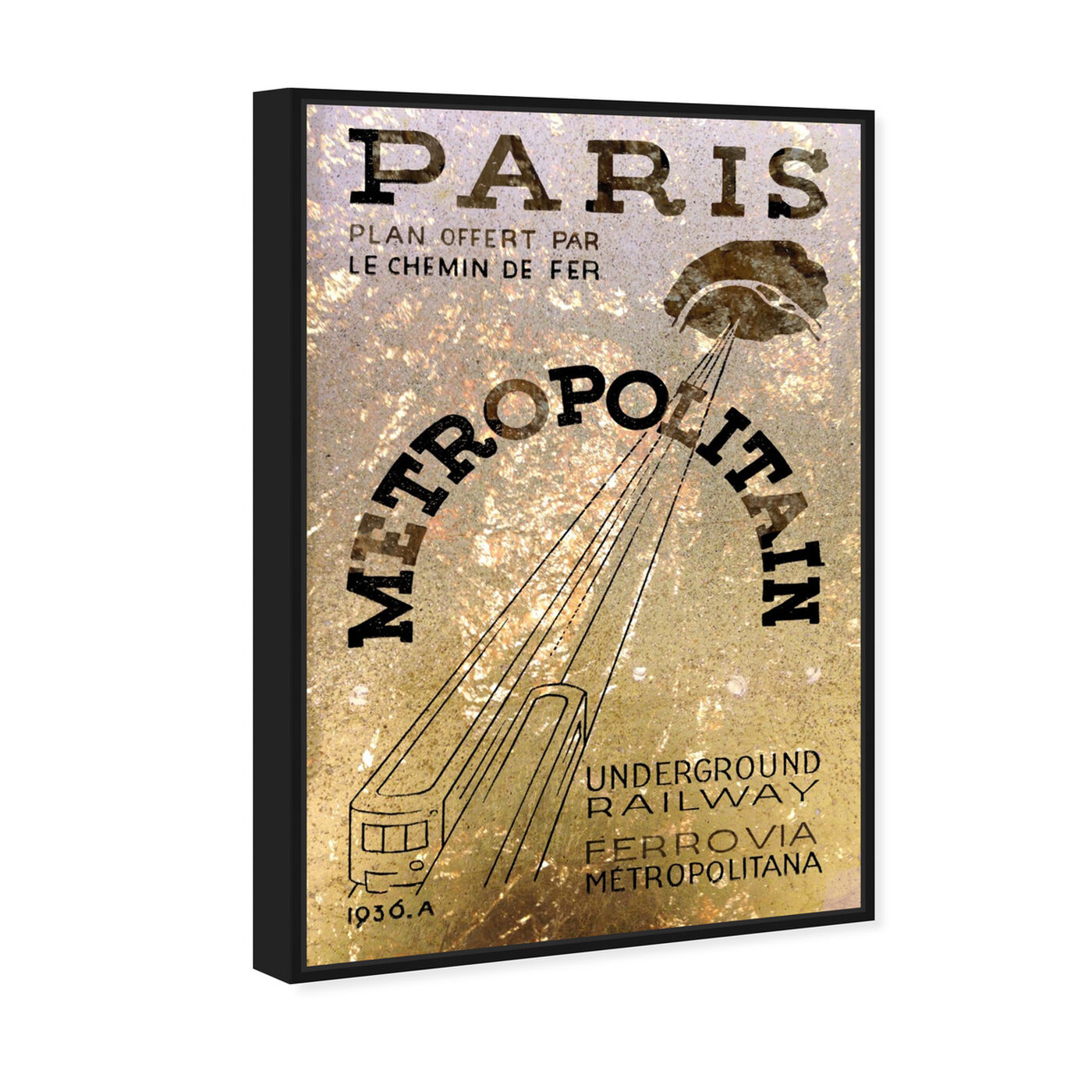 Angled view of Paris 1936 Railway featuring cities and skylines and european cities art.