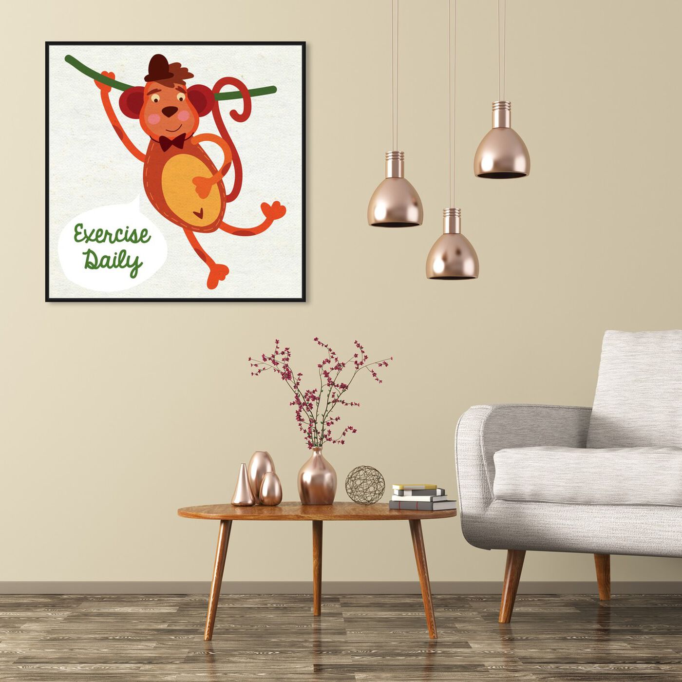Hanging view of Monkey Exercise featuring typography and quotes and family quotes and sayings art.