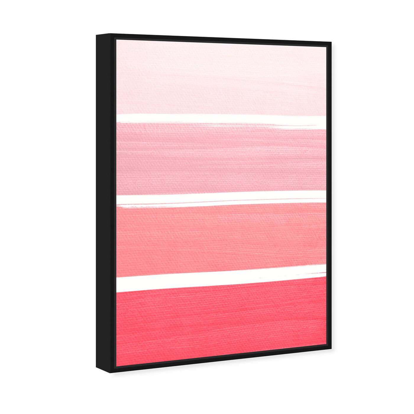 Angled view of The Right Shade of Pink featuring abstract and geometric art.