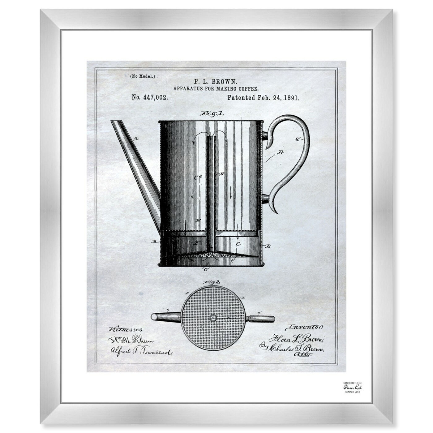 Front view of Apparatus For Making Coffee 1891 featuring food and cuisine and cooking and chef art.