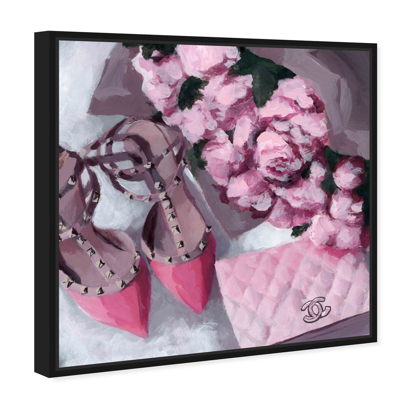 Angled view of All Things Pink featuring fashion and glam and handbags art.