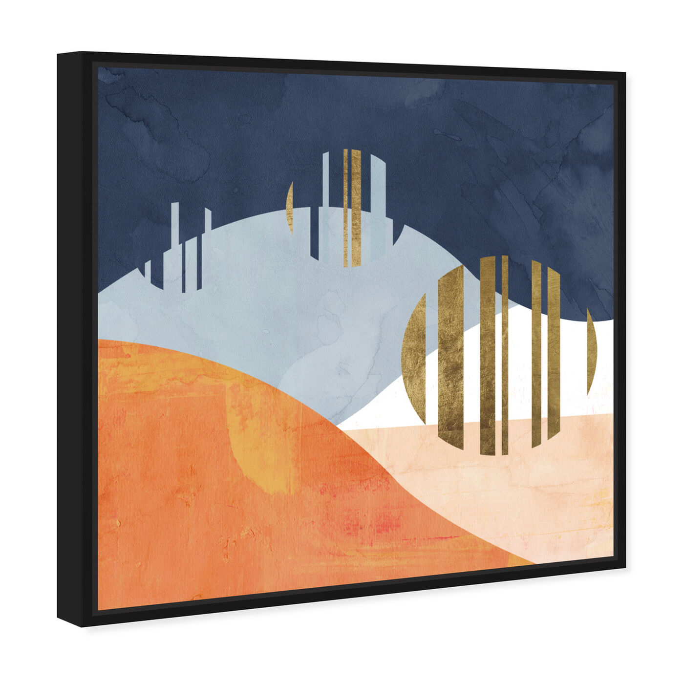 Angled view of The Desert Night featuring abstract and geometric art.