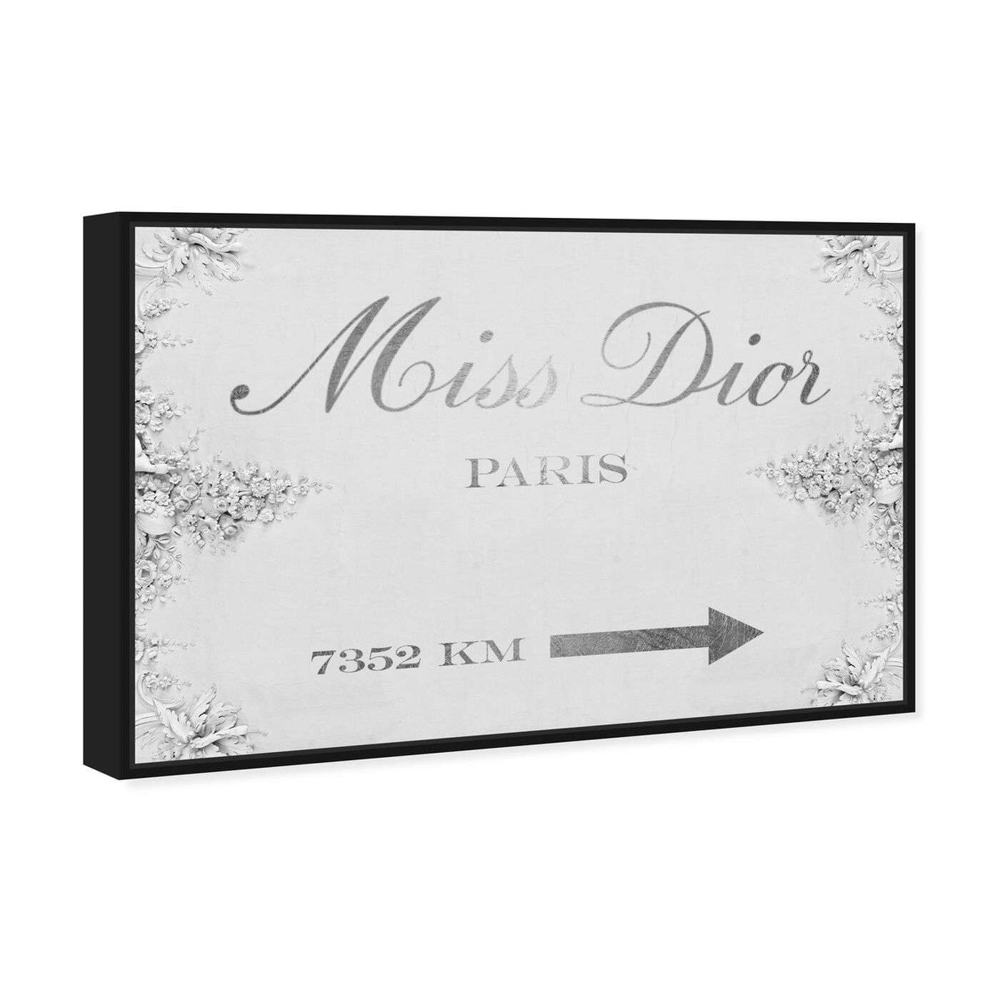 Angled view of Miss D Road Sign Classic featuring fashion and glam and road signs art.