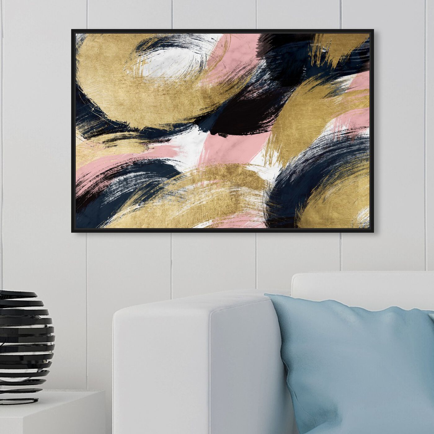 Hanging view of Blush and Midnight Dream featuring abstract and paint art.