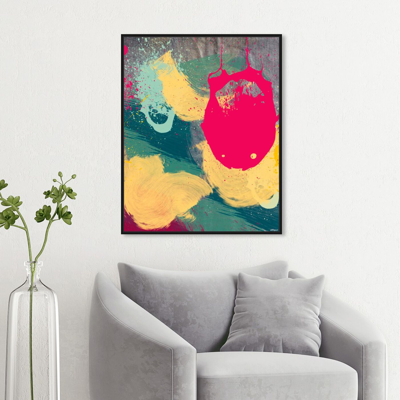 Hanging view of Strawberry Dreams featuring abstract and paint art.