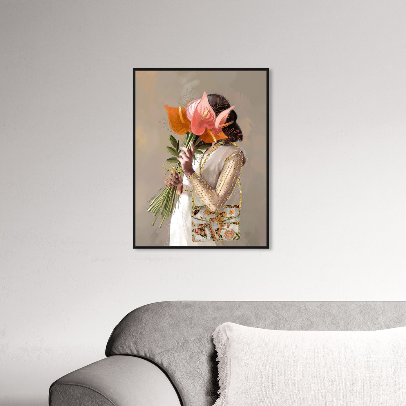 Hanging view of Lilies for Her featuring floral and botanical and florals art.