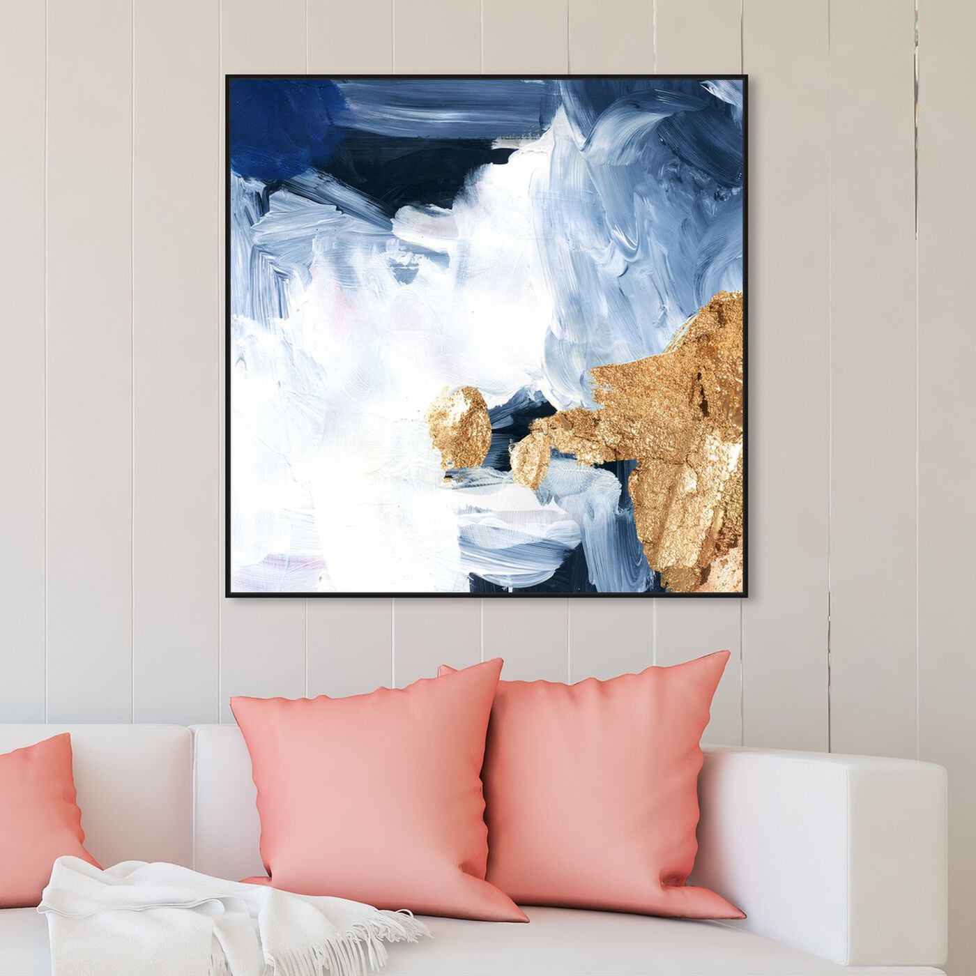 Hanging view of Pacific Ocean featuring abstract and paint art.