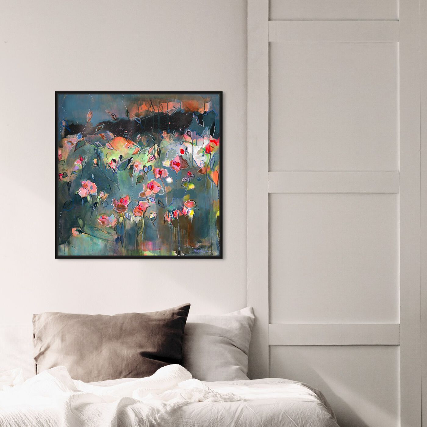 Hanging view of Subtle radiance by Michaela Nessim featuring abstract and paint art.