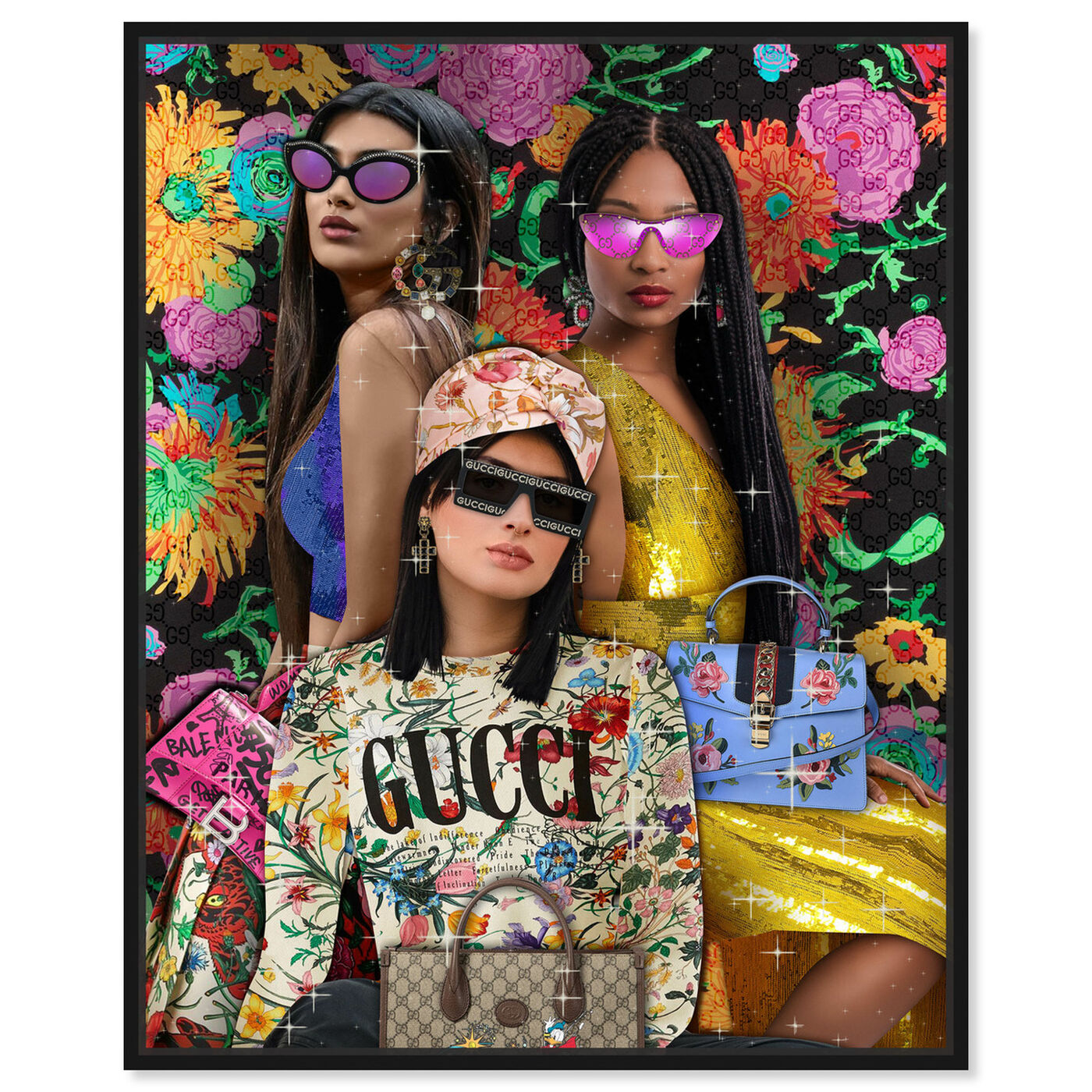 Front view of Squad Goals featuring fashion and glam and portraits art.