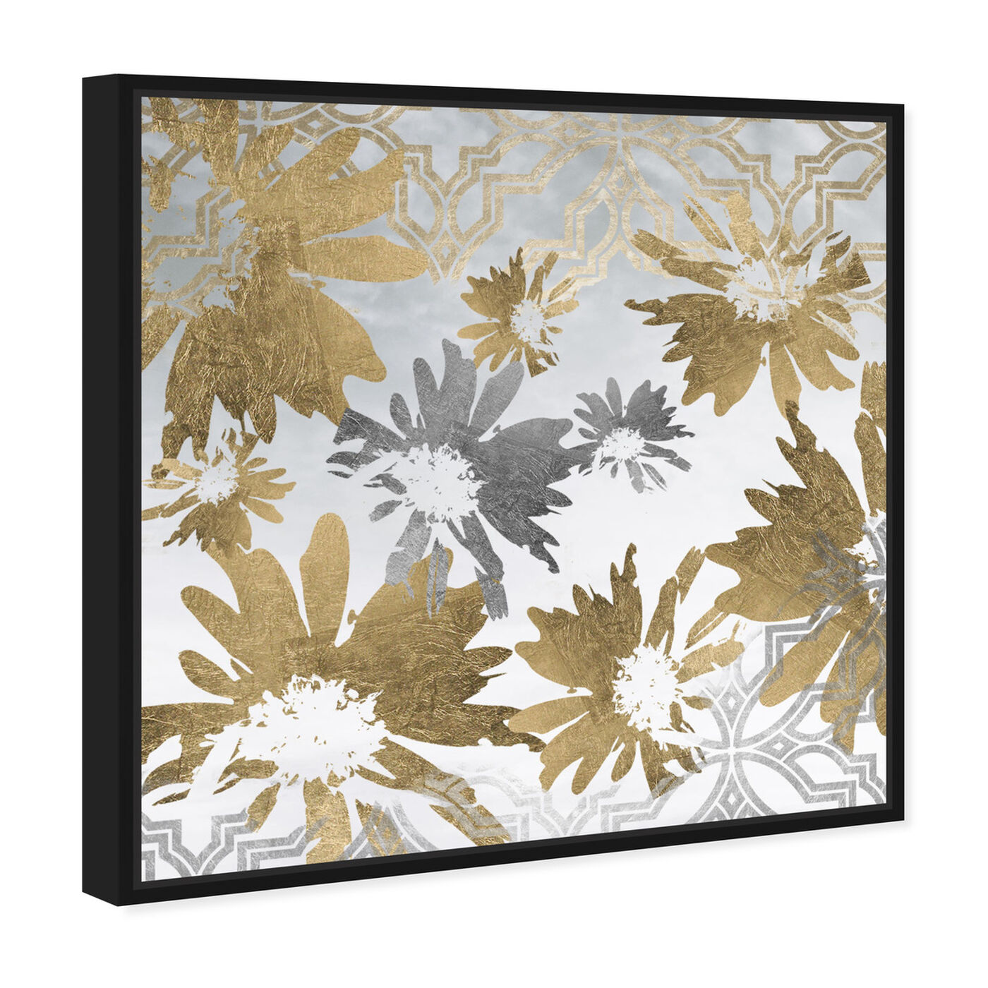 Angled view of Golden Garden featuring abstract and flowers art.