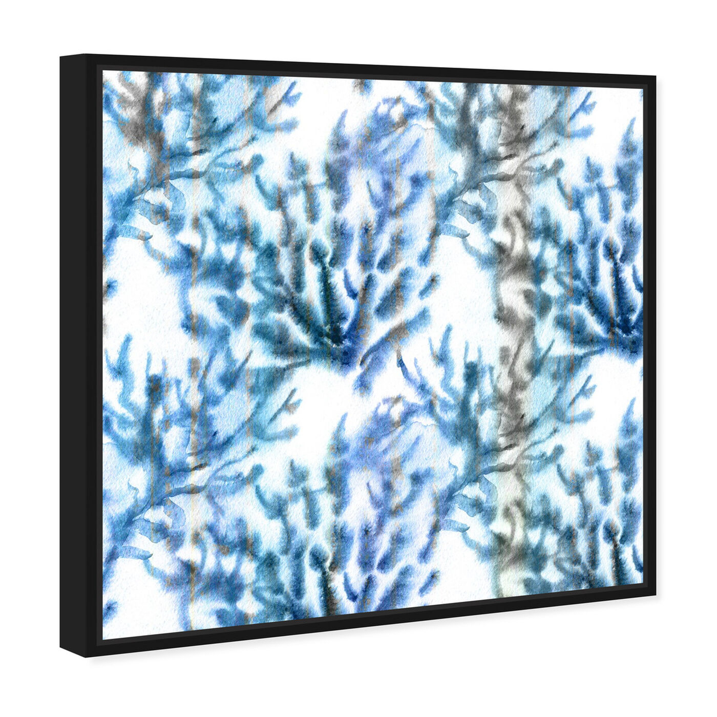 Angled view of Seabed Vision Blues featuring nautical and coastal and marine life art.