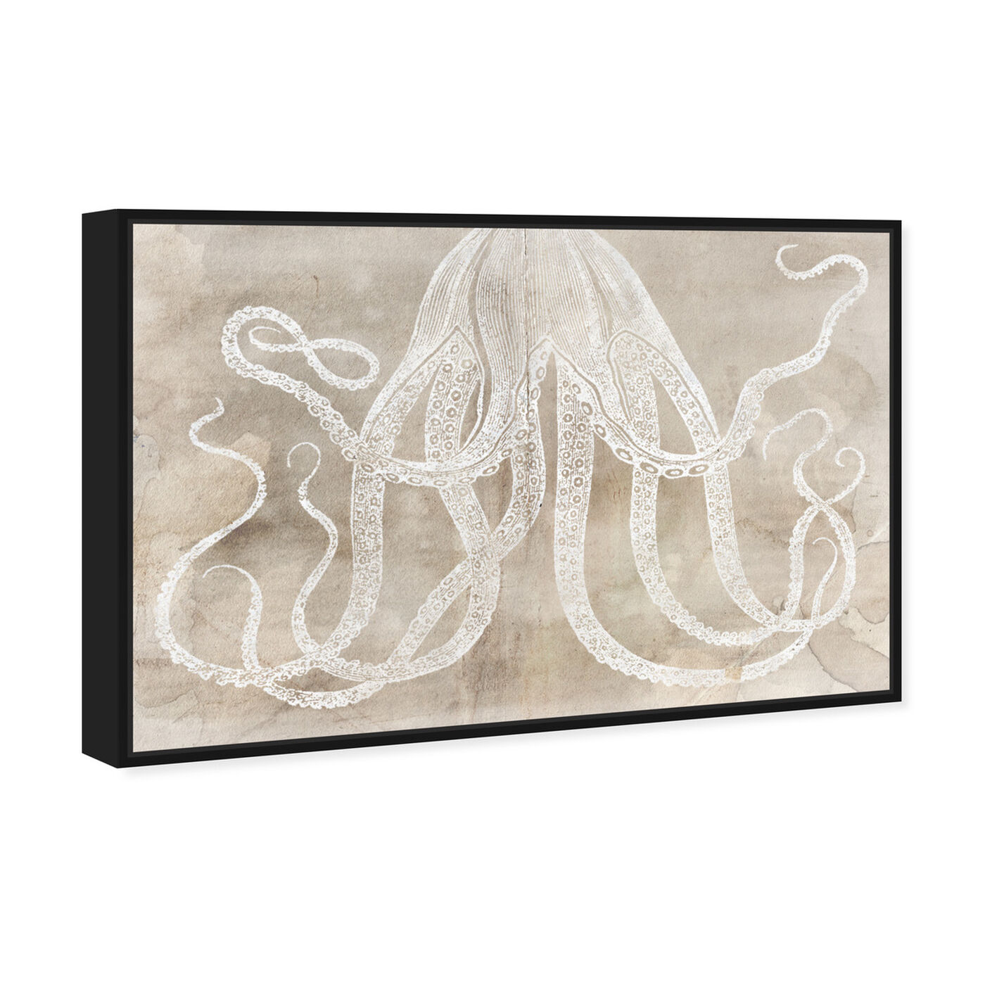Angled view of Octopus Paper featuring nautical and coastal and marine life art.