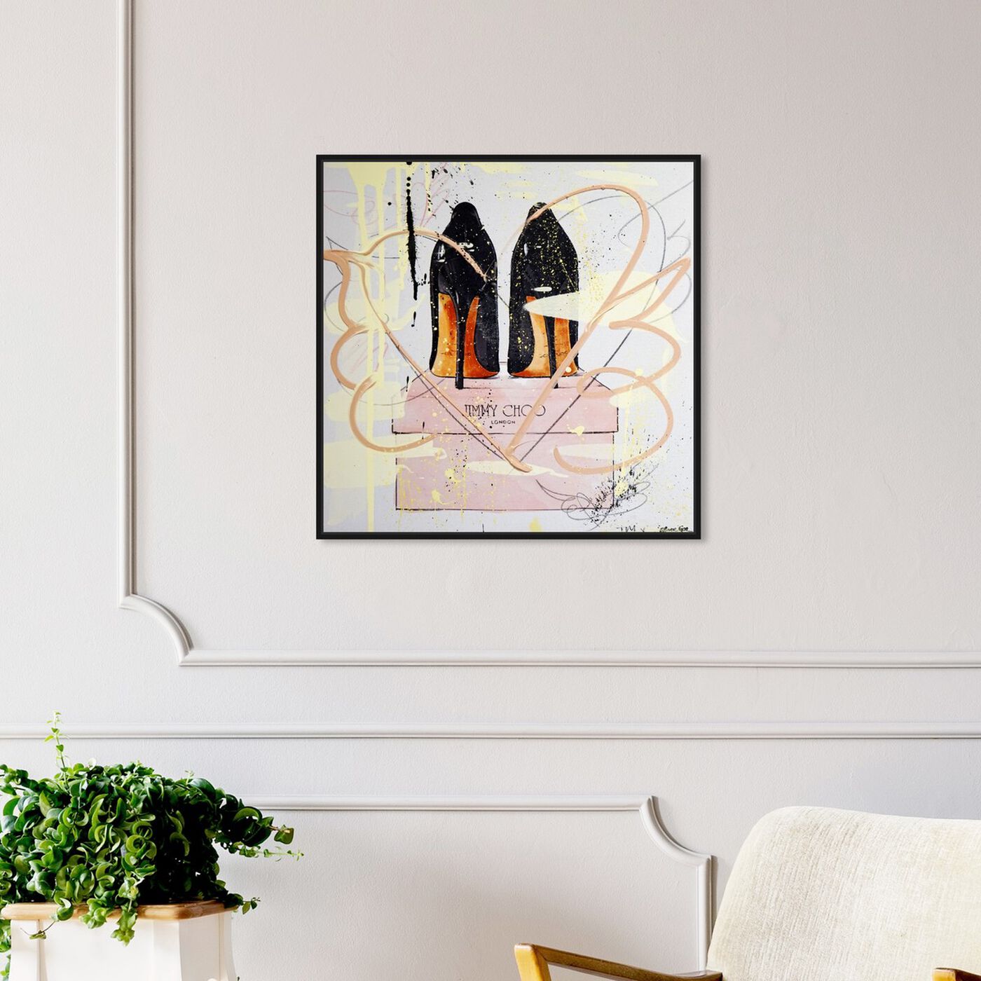 Hanging view of Night Out Stilettos Remix featuring fashion and glam and shoes art.