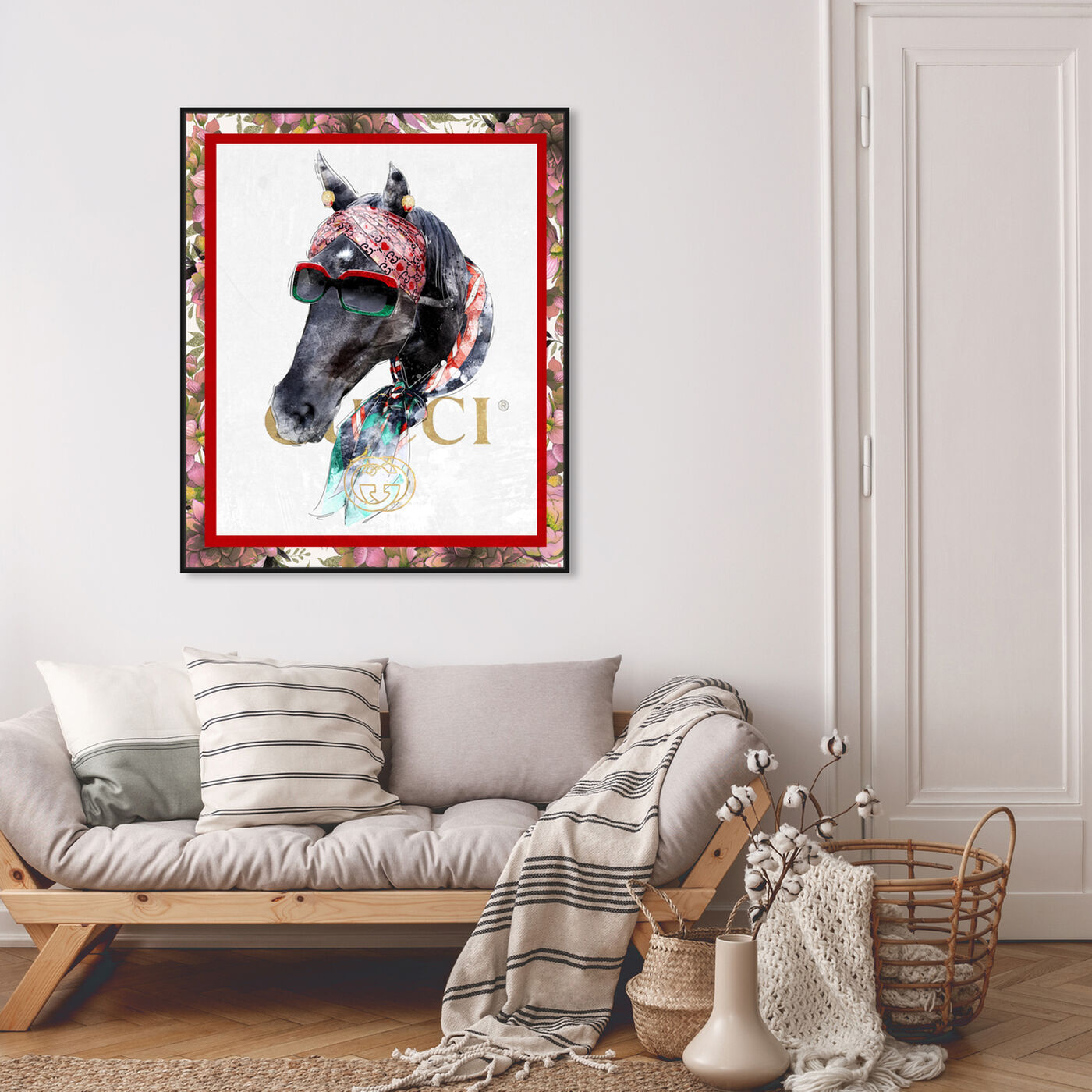 Hanging view of Luxe Uncle Portrait featuring animals and farm animals art.