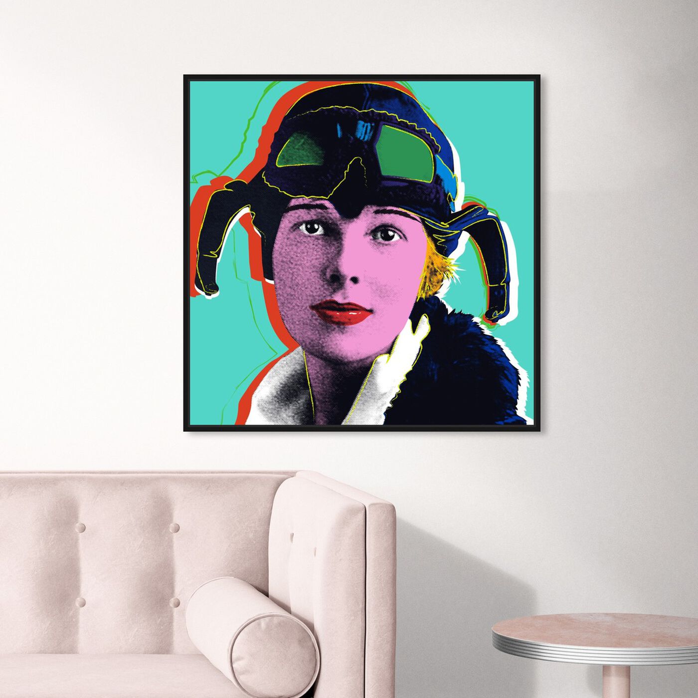 Hanging view of Amelia Earhart featuring people and portraits and celebrities art.