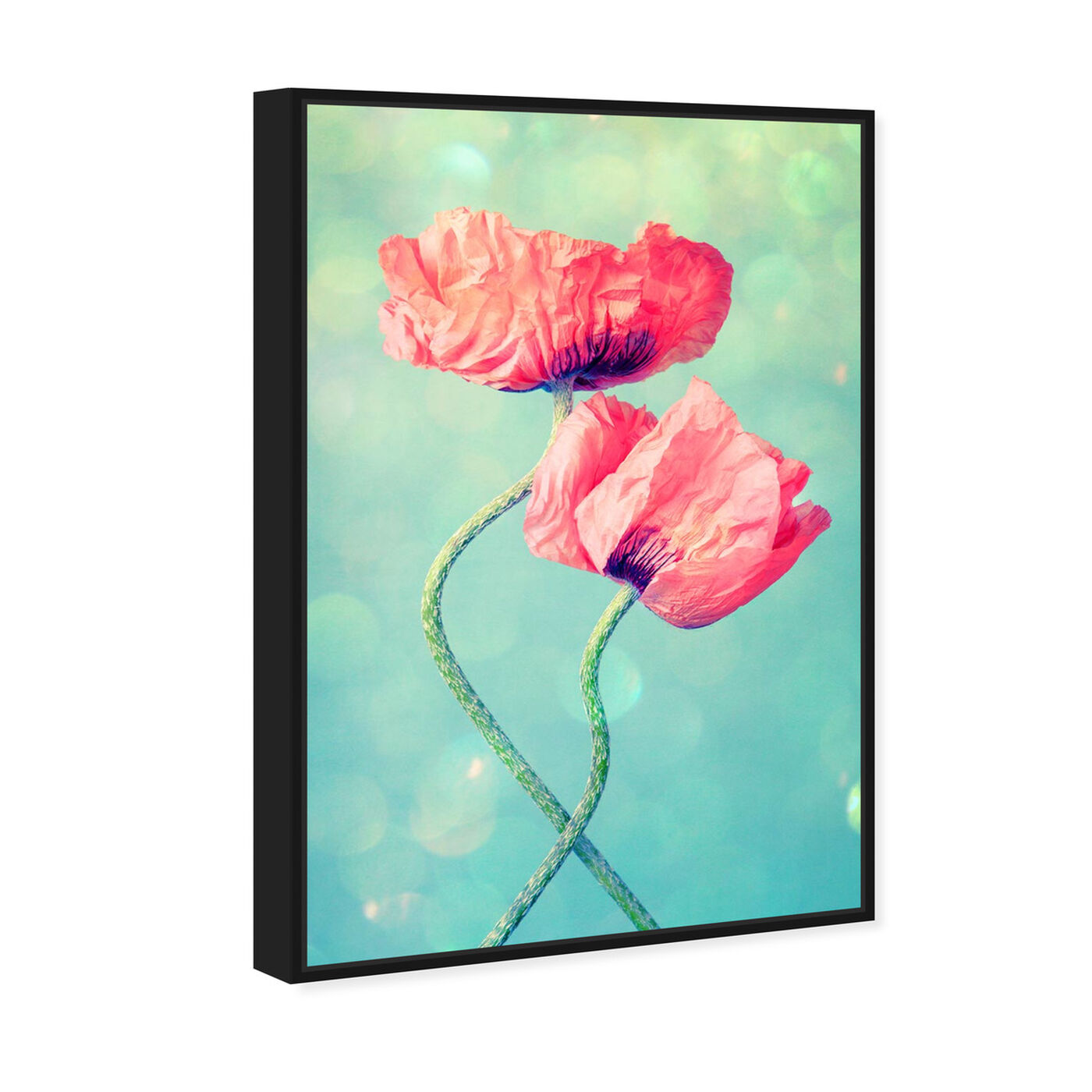 Angled view of Poppies in Love featuring floral and botanical and florals art.