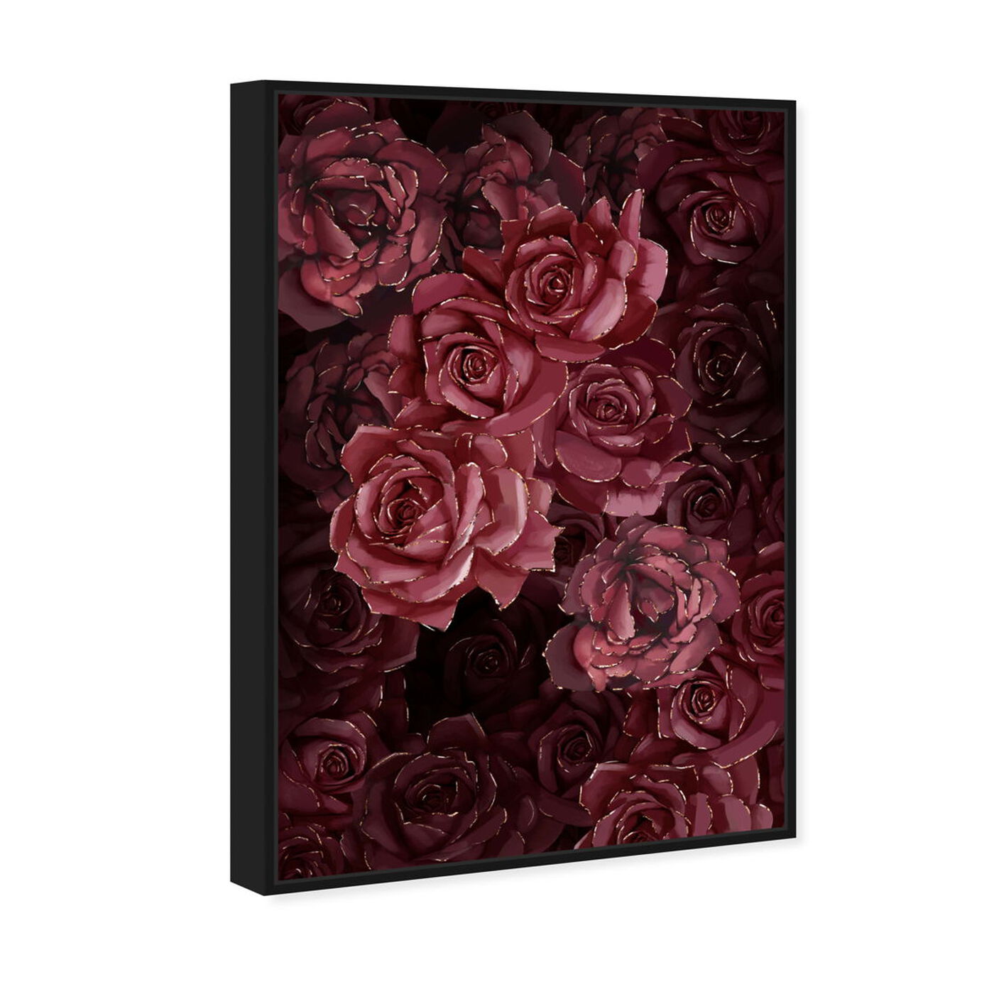 Angled view of Cherry Red Flowers featuring floral and botanical and florals art.