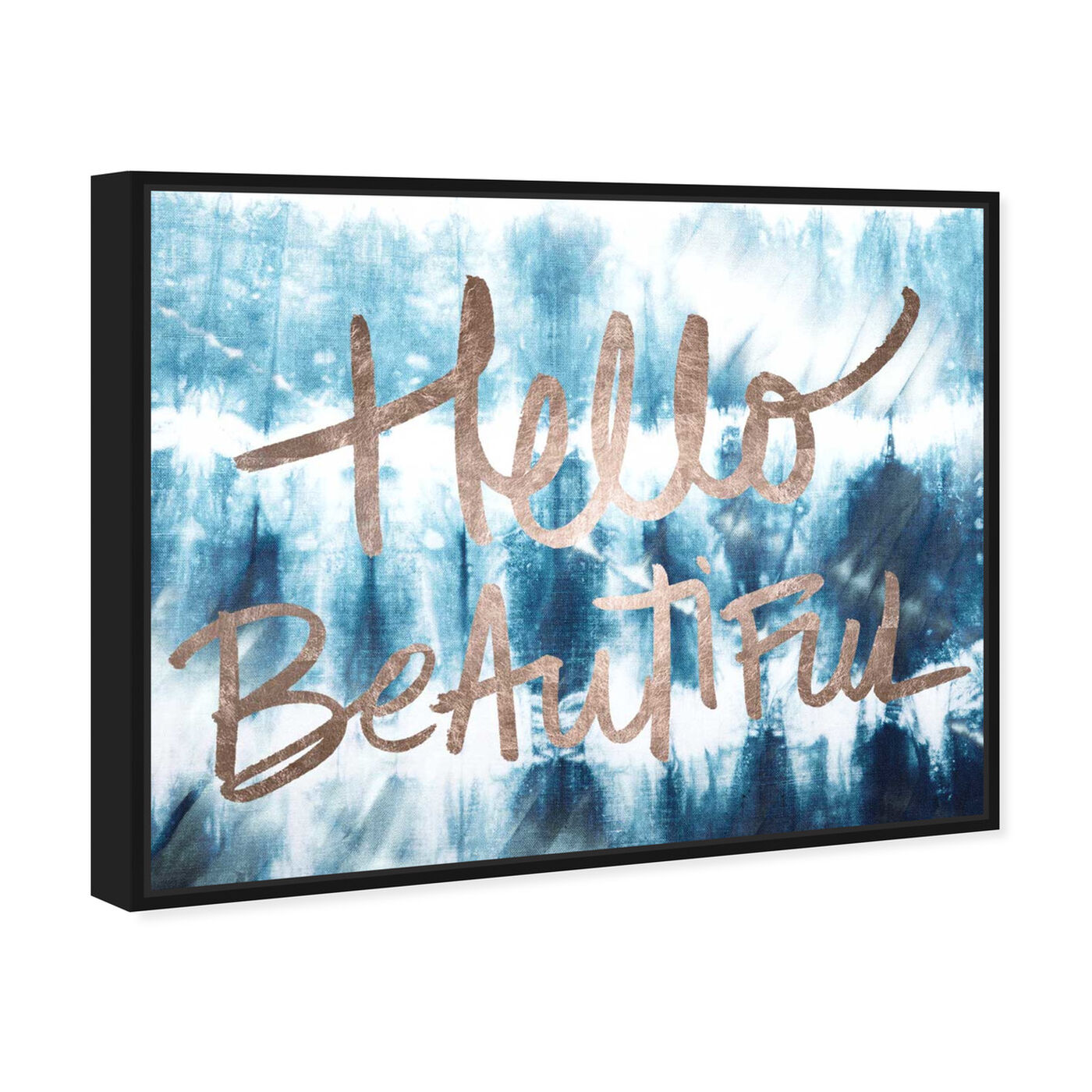 Angled view of Hello Beautiful featuring typography and quotes and beauty quotes and sayings art.