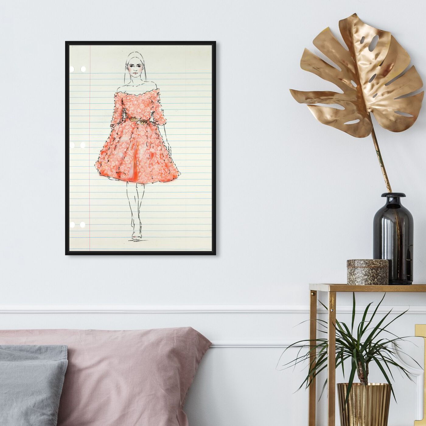 Hanging view of Fashion Illustration 2 featuring fashion and glam and dress art.