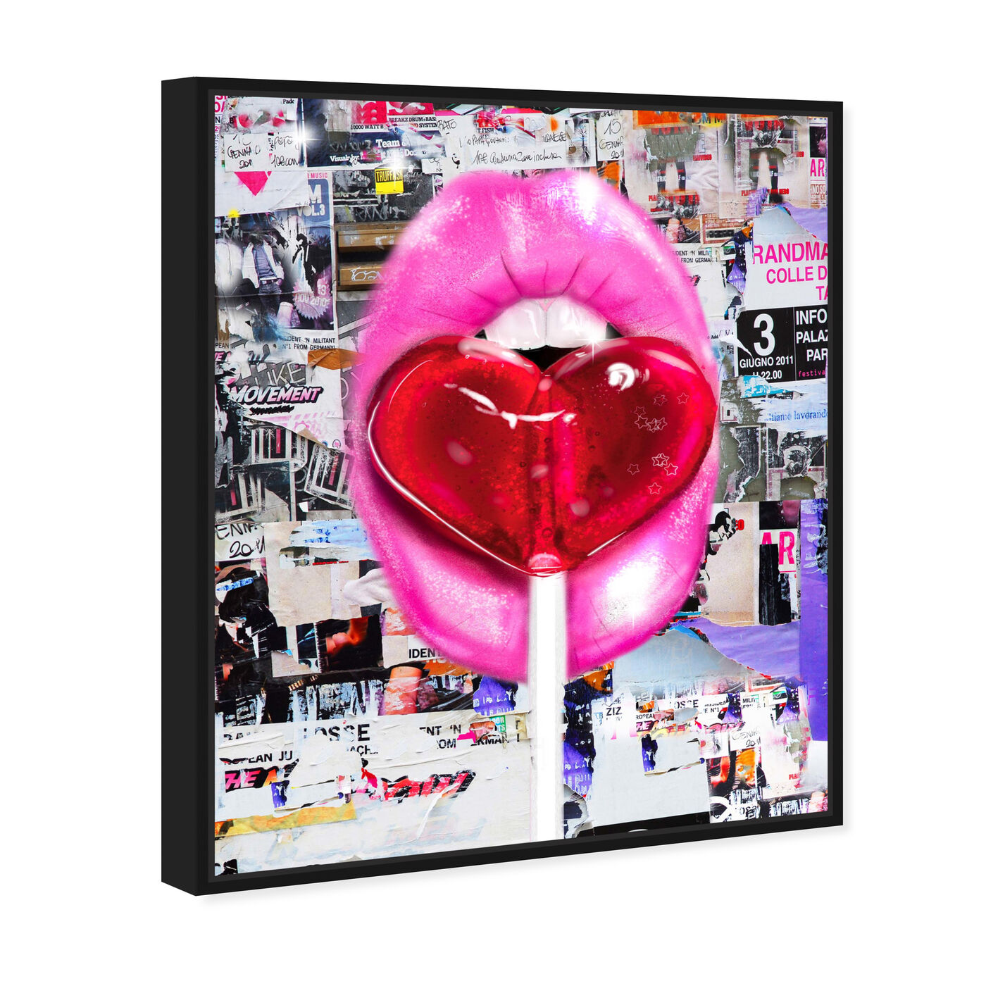Angled view of Savage Candy Pop featuring fashion and glam and lips art.
