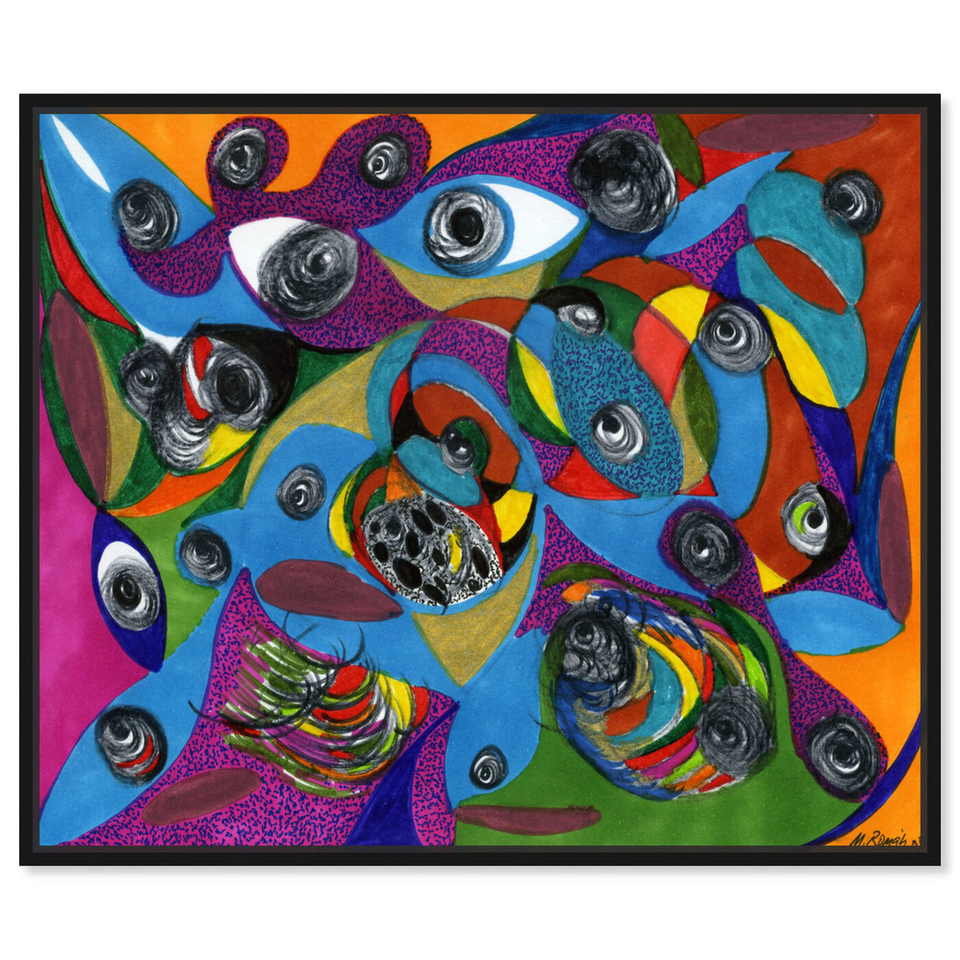 Front view of Eye See You featuring abstract and geometric art.